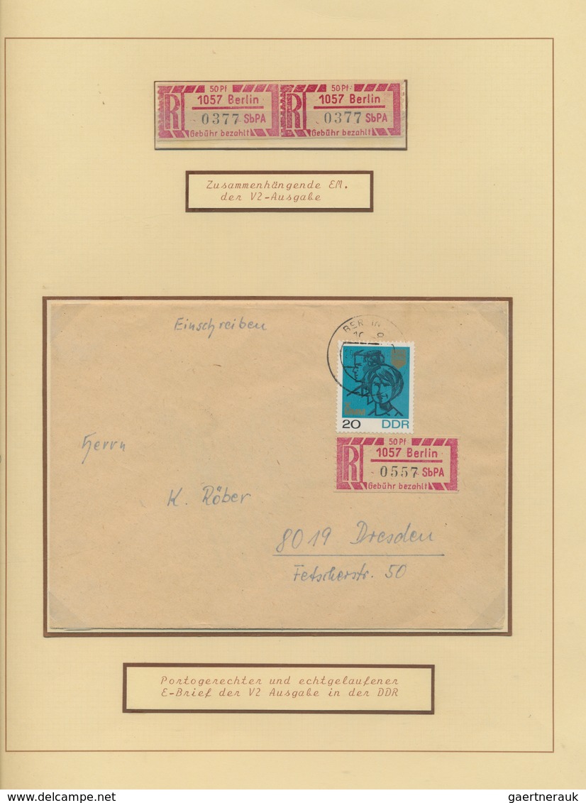 DDR - Einschreibemarken: 1966/1990, umfassende Spezialsammlung von über 200 Belegen sowie oftmals no