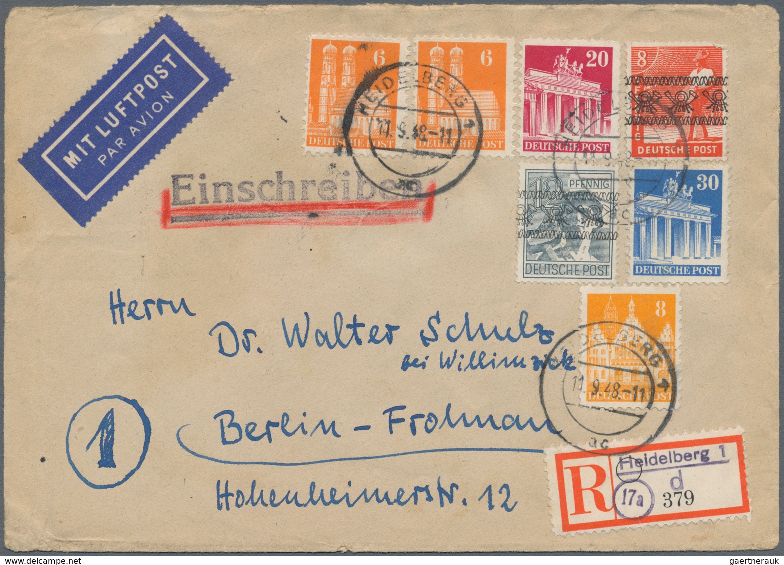 Bundesrepublik Und Berlin: 1948/1964, Vielseitige Partie Von Ca. 90 Briefen, Karten Und Ganzsachen, - Collections