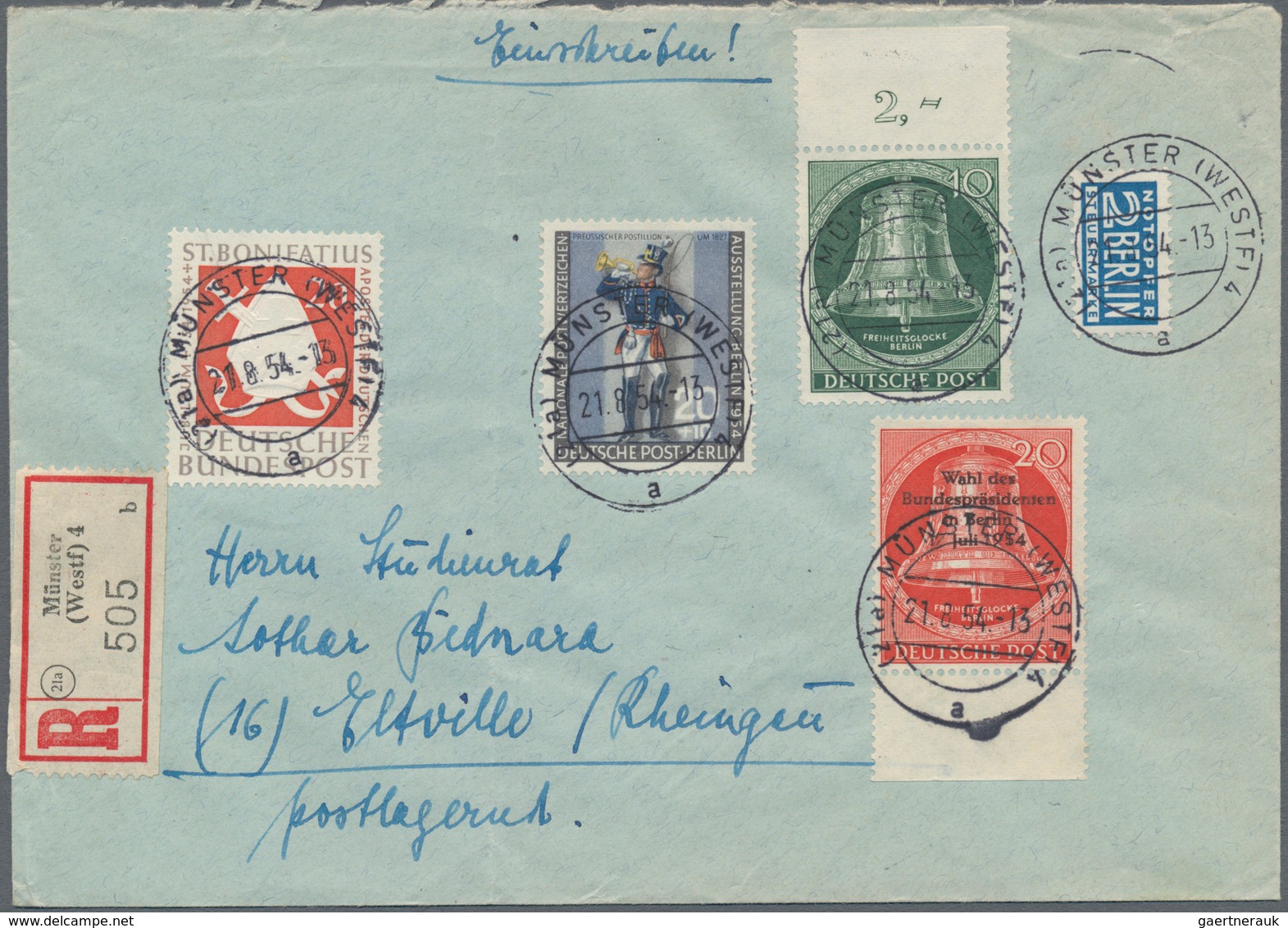 Bundesrepublik und Berlin: 1948/1964, vielseitige Partie von ca. 90 Briefen, Karten und Ganzsachen,