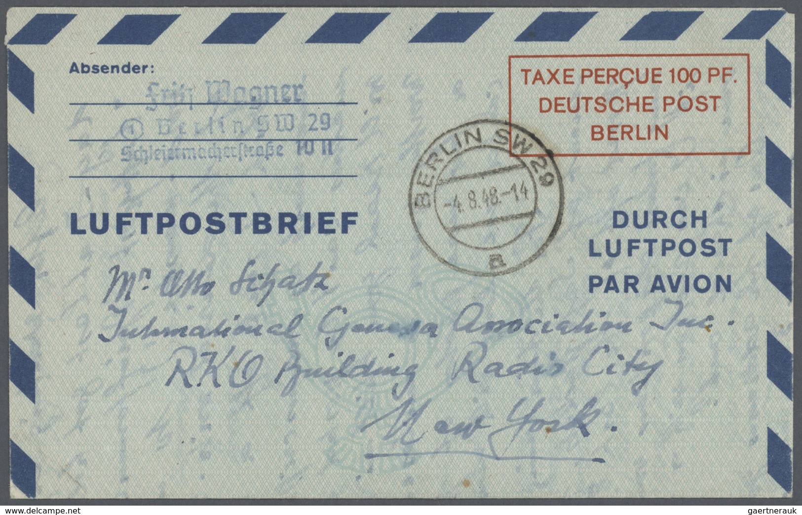 Bundesrepublik Und Berlin: Ab 1948. Spezialsammlung LUFTPOST-FALTBRIEFE Berlin/Bizone/Bund. Extrem D - Collections