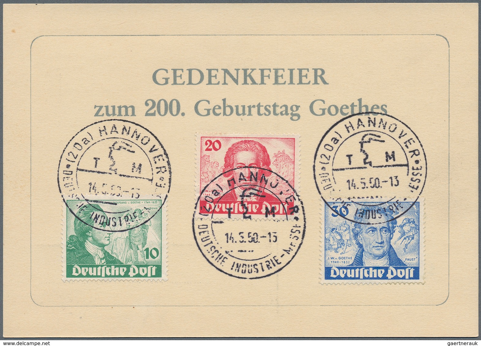 Bundesrepublik Und Berlin: 1949/1950, Lot Von Fünf Belegen, Dabei Vier Sonderkarten Je Mit Bund 116, - Colecciones