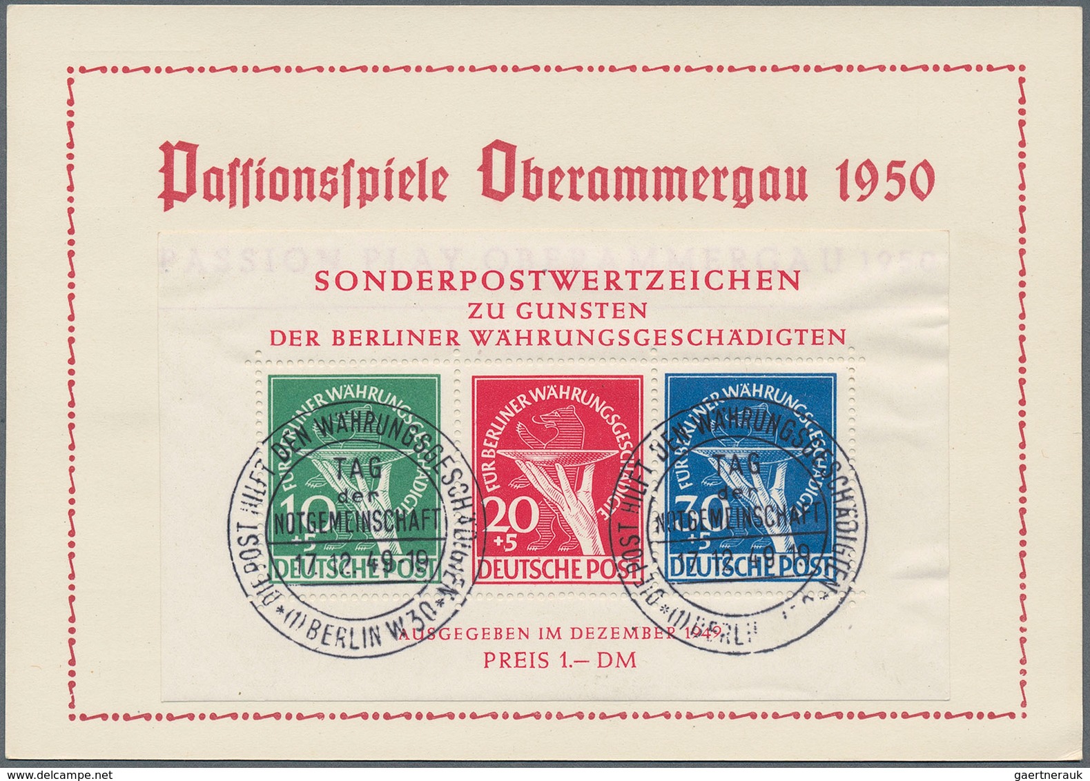 Bundesrepublik Und Berlin: 1949/1950, Lot Von Fünf Belegen, Dabei Vier Sonderkarten Je Mit Bund 116, - Sammlungen