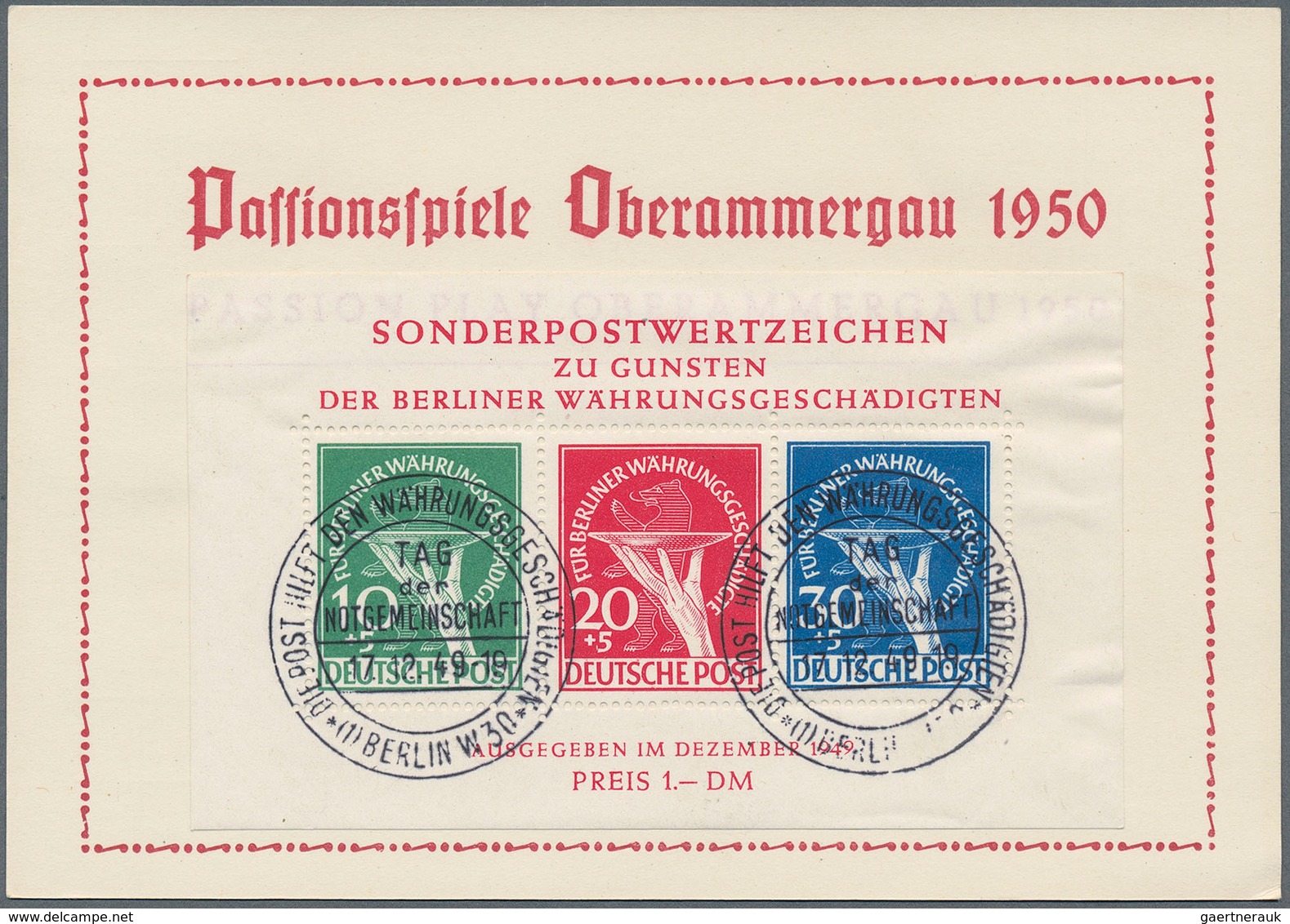 Bundesrepublik Und Berlin: 1949/1950, Lot Von Fünf Belegen, Dabei Vier Sonderkarten Je Mit Bund 116, - Collections