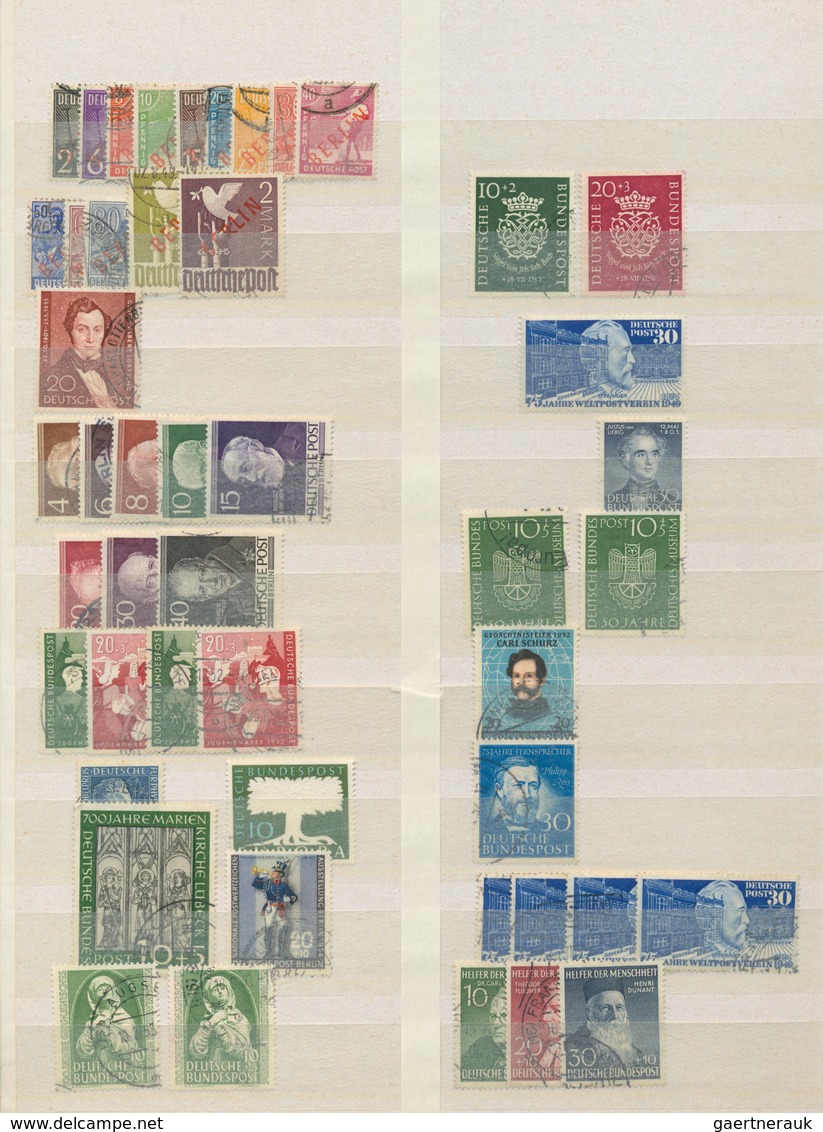 Bundesrepublik Und Berlin: 1949/1955, Gestempelte Partie Mit Mittleren Und Besseren Werten, Dabei Ro - Collections