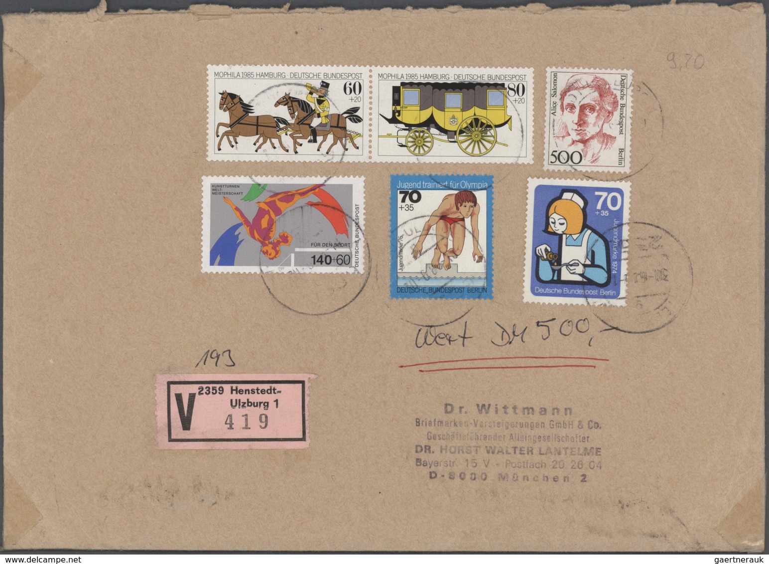 Bundesrepublik Und Berlin: 1980/1994 (ca.), Vielseitiger Bestand Von Sicher über 1.000 Briefen Aus F - Collections