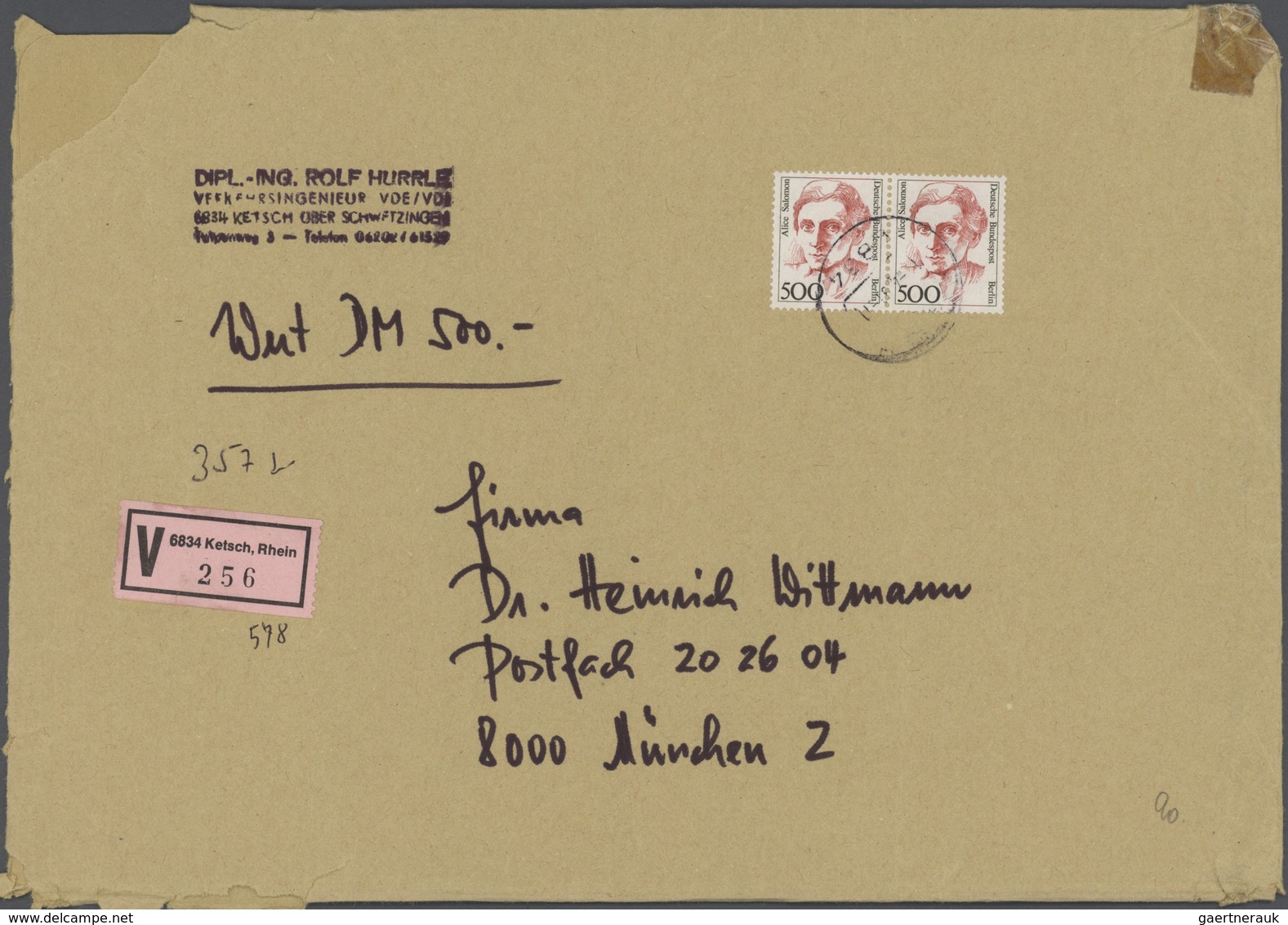 Bundesrepublik Und Berlin: 1980/1994 (ca.), Vielseitiger Bestand Von Sicher über 1.000 Briefen Aus F - Sammlungen