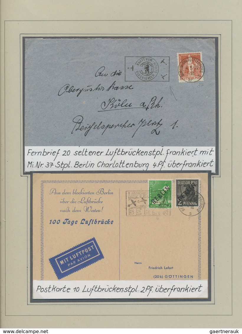 Berlin: 1946/1990 (ca.), Sammlung, Gestempelt, In 3 Lindner-Ringbindern Auf Selbstgestalteten Blätte - Ungebraucht