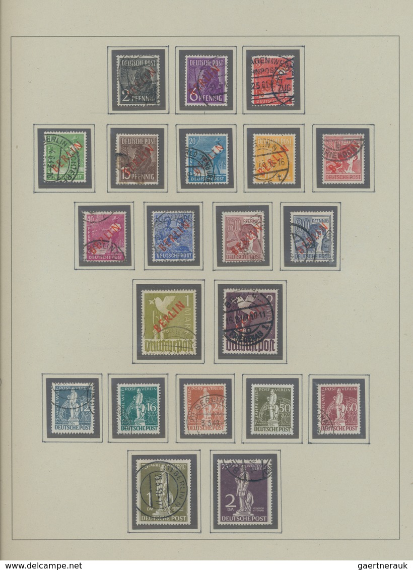 Berlin: 1946/1990 (ca.), Sammlung, Gestempelt, In 3 Lindner-Ringbindern Auf Selbstgestalteten Blätte - Unused Stamps