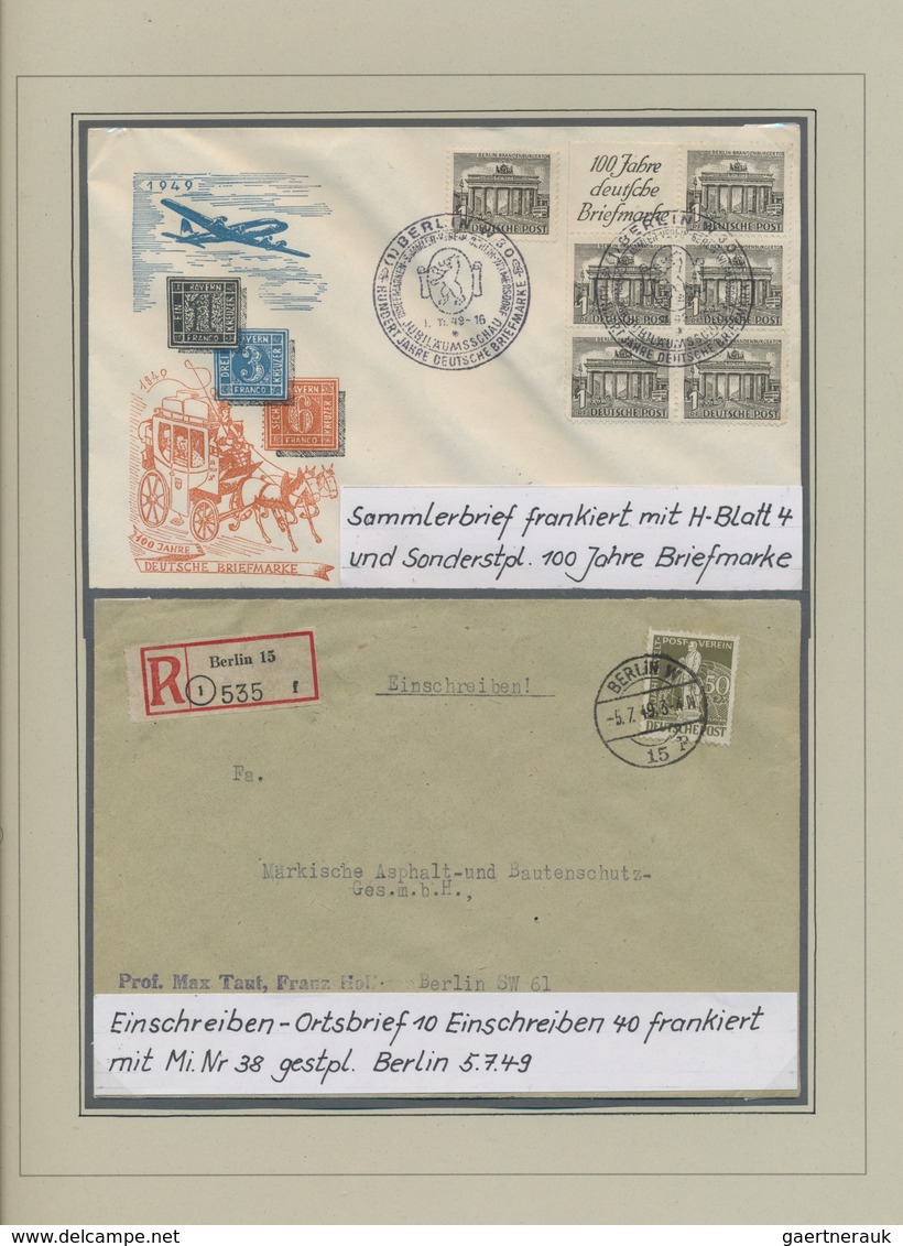 Berlin: 1946/1990 (ca.), Sammlung, Gestempelt, In 3 Lindner-Ringbindern Auf Selbstgestalteten Blätte - Ungebraucht