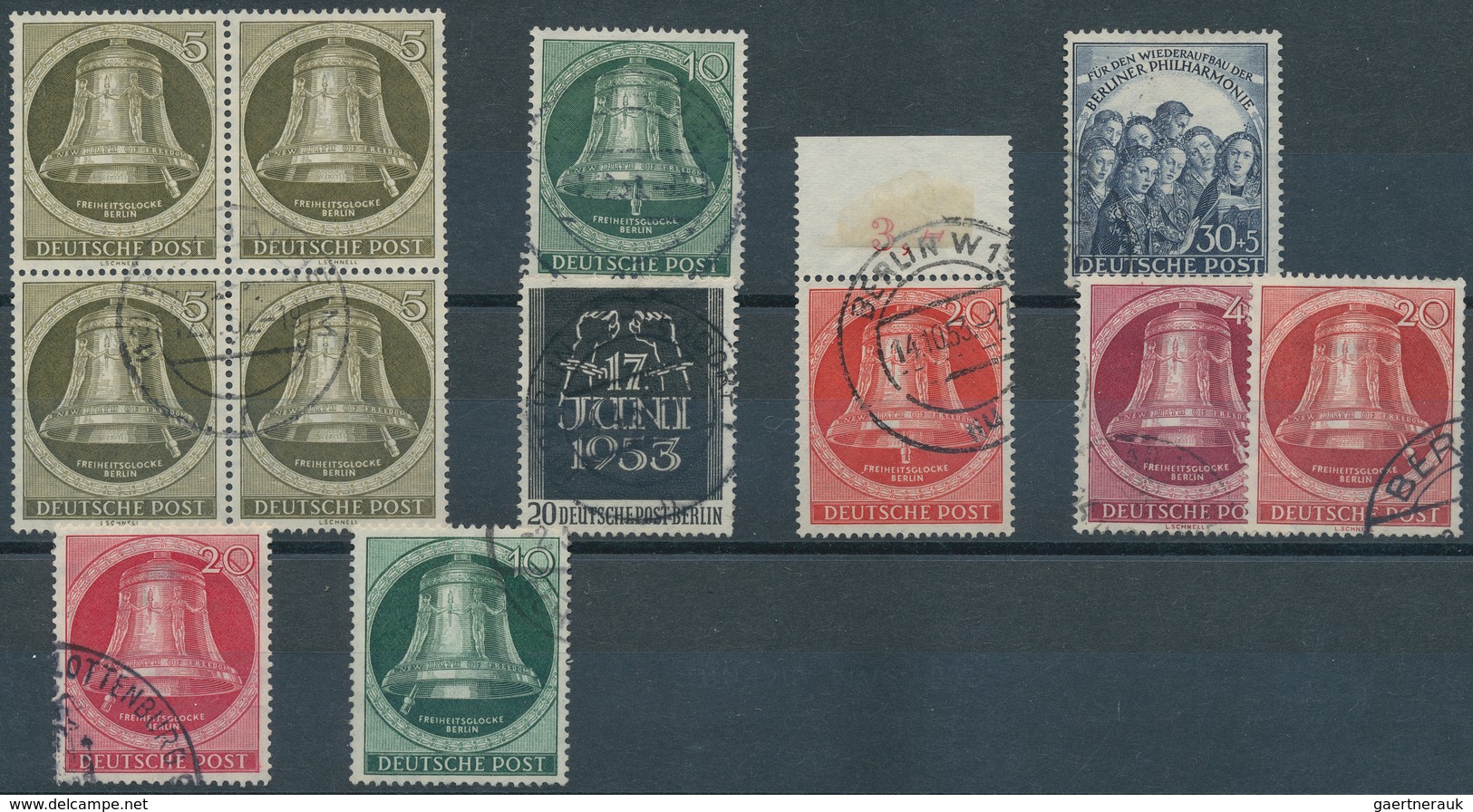 Berlin: 1948/1953, Sauber Rundgestempelte Partie Von Mittleren Und Besseren Ausgaben, Dabei Aufdruck - Unused Stamps