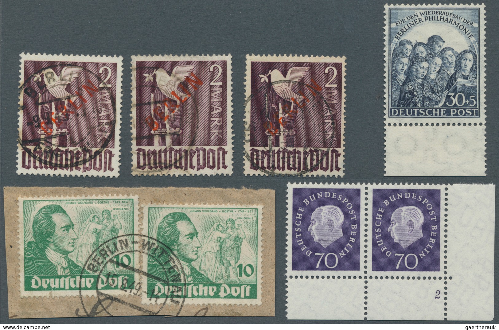 Berlin: 1948/1960 (ca.), Meist Postfrischer Und Gestempelter Sammler-Bestand Auf Steckkarten, Dabei - Unused Stamps