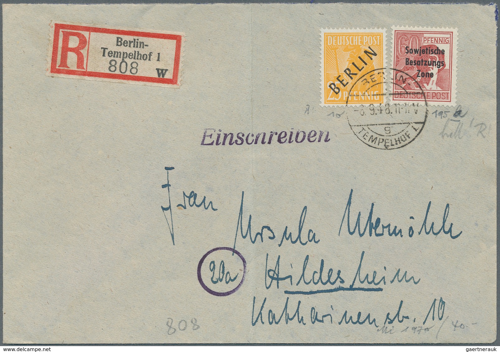 Berlin: 1948-1955, Partie Mit Rund 80 Besseren Briefen Und Belegen, Dabei Etliche Aufdruck-Ausgaben, - Unused Stamps