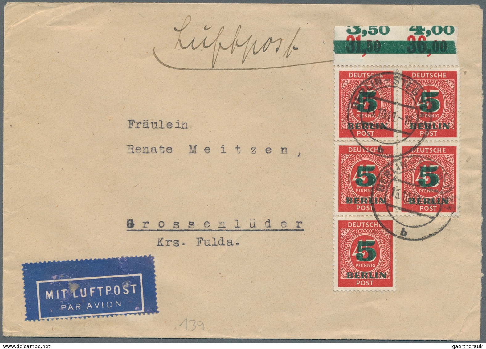 Berlin: 1948-1955, Partie Mit Rund 80 Besseren Briefen Und Belegen, Dabei Etliche Aufdruck-Ausgaben, - Unused Stamps