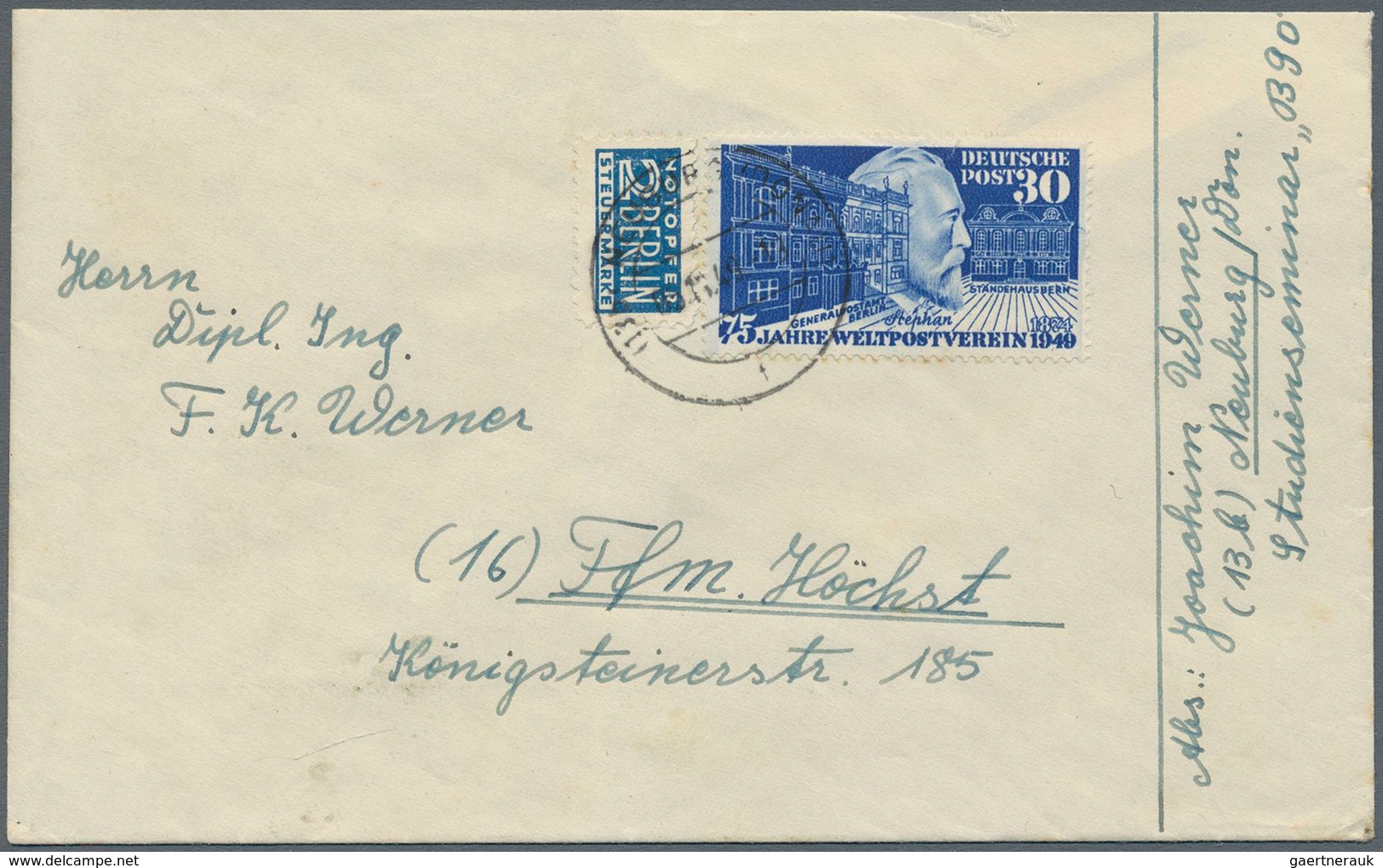 Berlin: 1949/56, Nette Partie Von 8 Belegen, Teils FDC, Darunter 113-15 FDC, 123/125/132 FDC, 116 FD - Unused Stamps