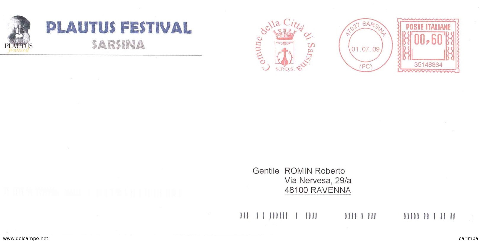 COMUNE DELLA CITTA' DI SARSINA PLAUTUS FESTIVAL - Macchine Per Obliterare (EMA)