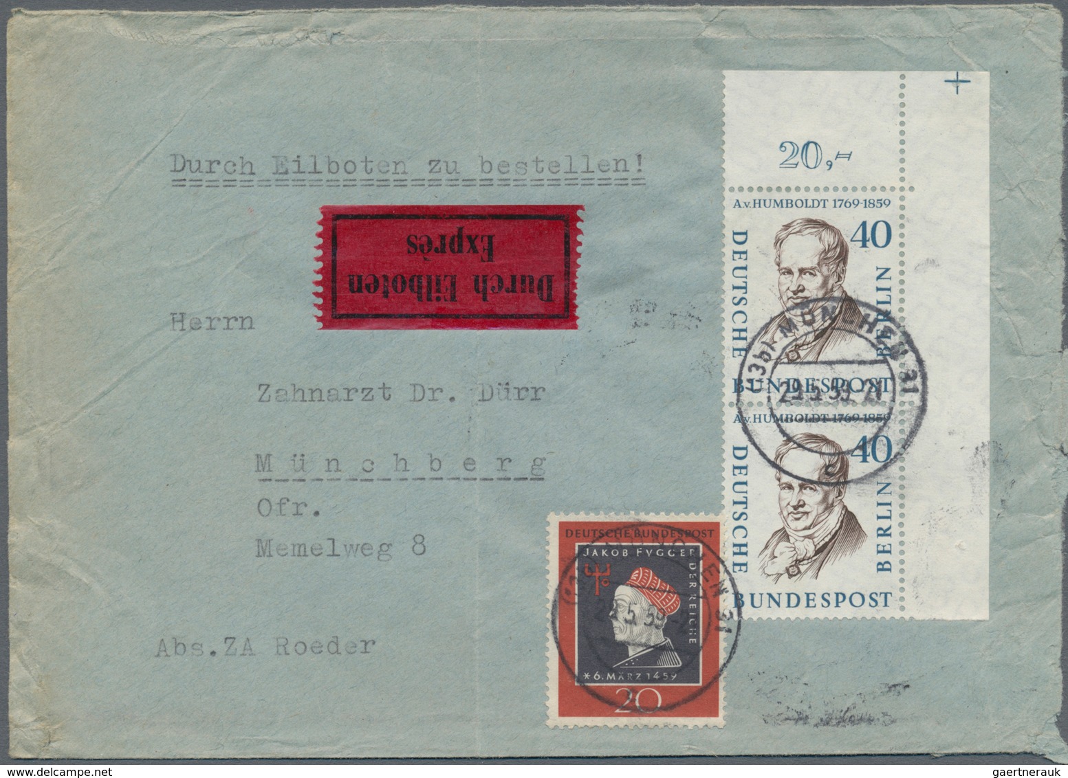 Berlin: 1952/1960, Vielseitiger Posten Von Ca. 195 Briefen Und Karten Aus Alter Familien-Korresponde - Unused Stamps