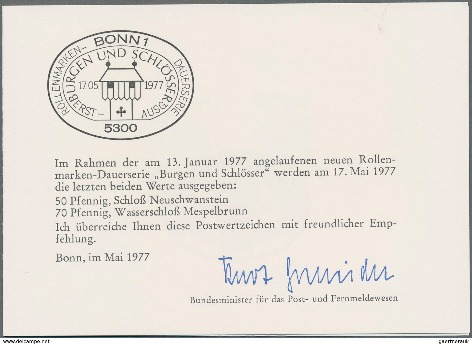 Berlin: 1971/1983, Sammlung Von Ca. 90 Minister-Geschenkkarten In Zwei Alben. - Ungebraucht