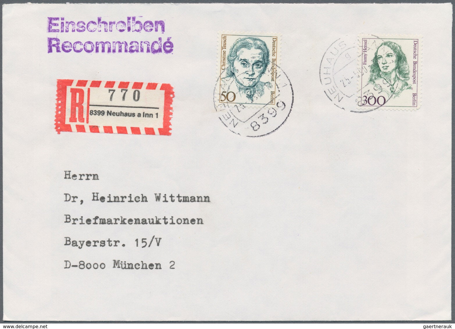 Berlin: 1980/1991 (ca.), vielseitiger Bestand von über 250 Briefen und Karten aus Firmen-Korresponde