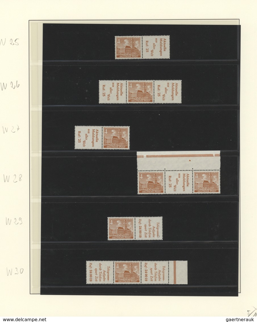 Berlin - Zusammendrucke: 1949/1952, Bauten I+II, Komplette Postfrische Qualitäts-Sammlung Der Zusamm - Zusammendrucke