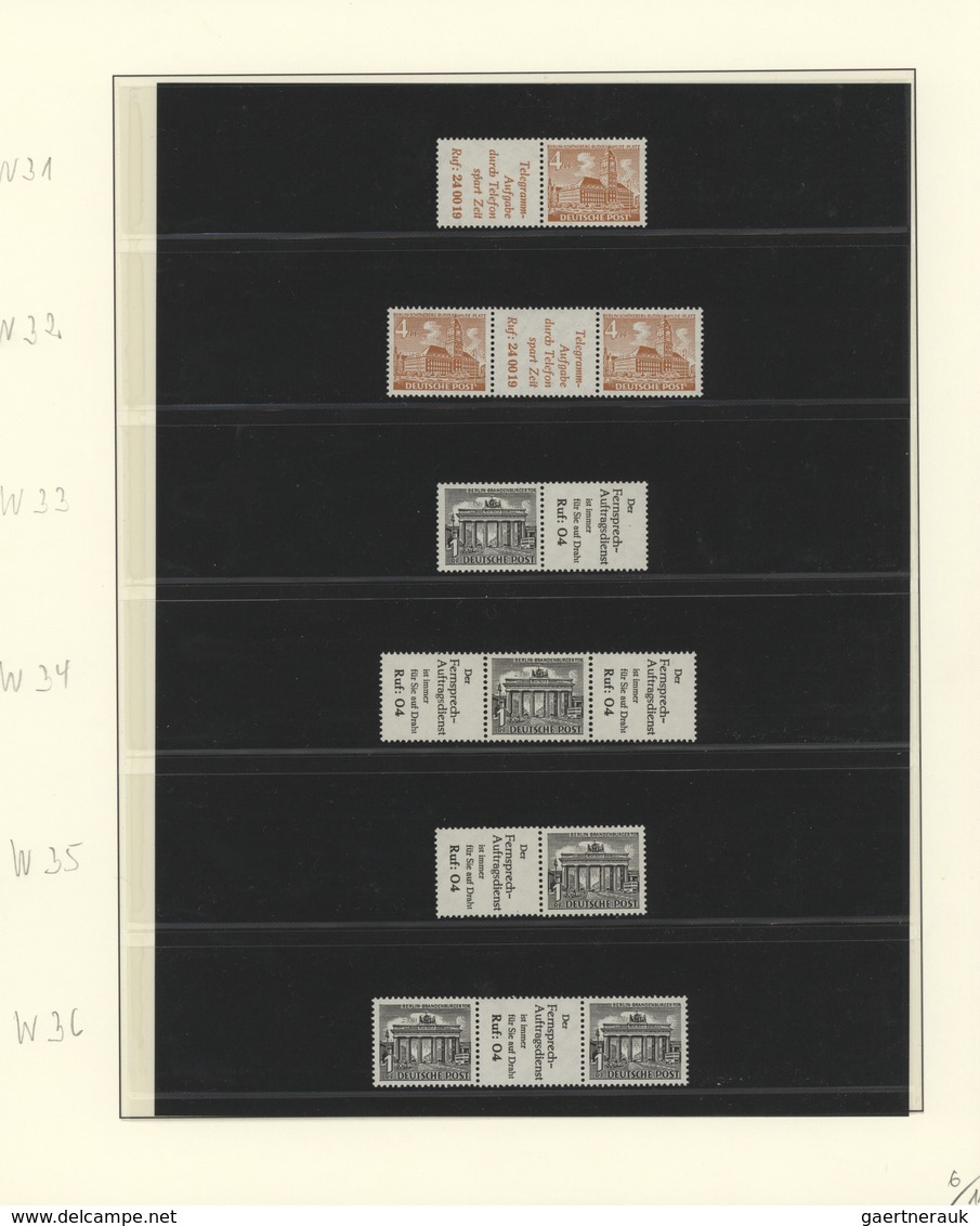 Berlin - Zusammendrucke: 1949/1952, Bauten I+II, Komplette Postfrische Qualitäts-Sammlung Der Zusamm - Se-Tenant