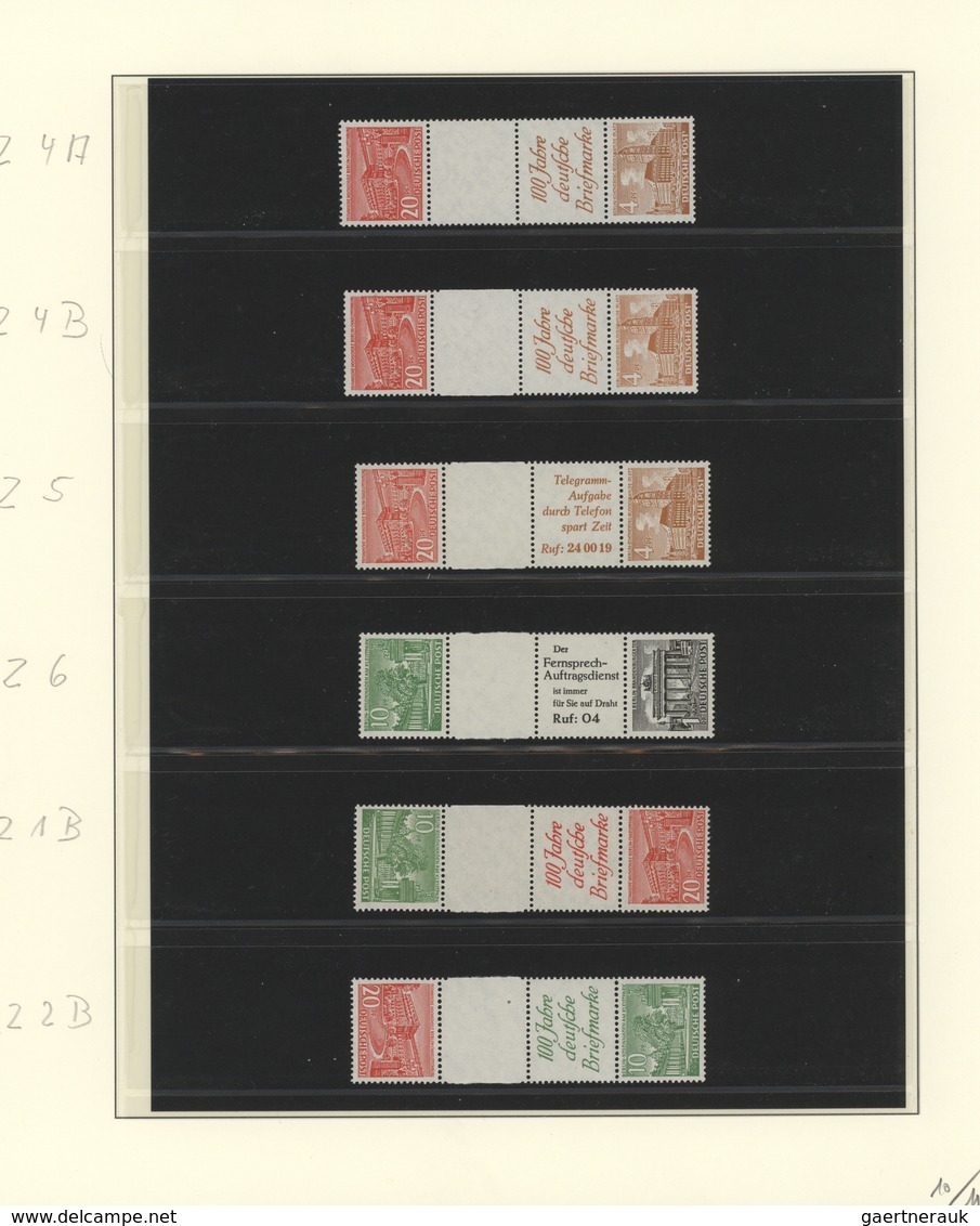 Berlin - Zusammendrucke: 1949/1952, Bauten I+II, Komplette Postfrische Qualitäts-Sammlung Der Zusamm - Zusammendrucke