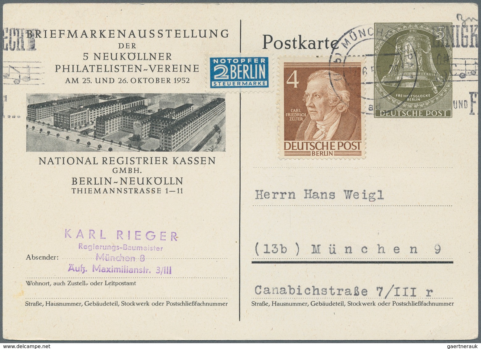 Berlin - Ganzsachen: 1951/90 Sammlung Ca. 595 Meist Ungebrauchte Privatpostkarten, Starker Teil Früh - Other & Unclassified