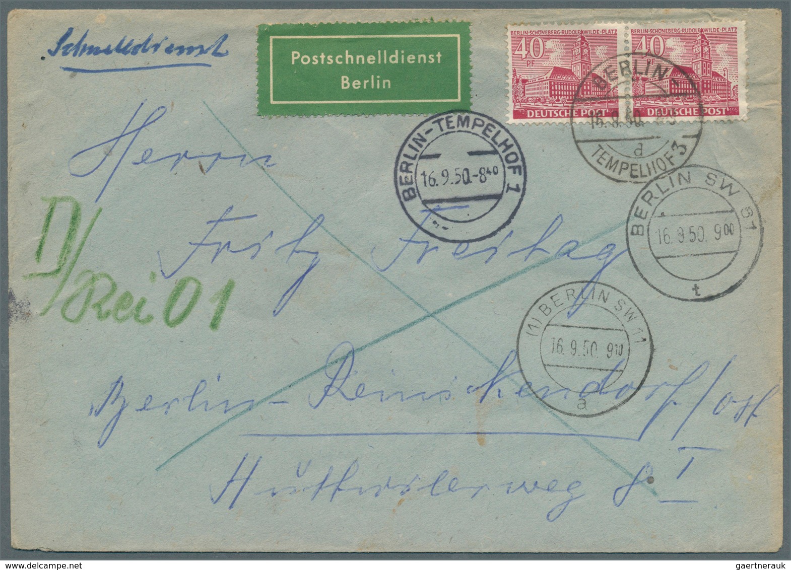 Berlin - Postschnelldienst: 1877/1963, ausstellungsmäßig aufgezogene, spezialisierte Sammlung der Ro