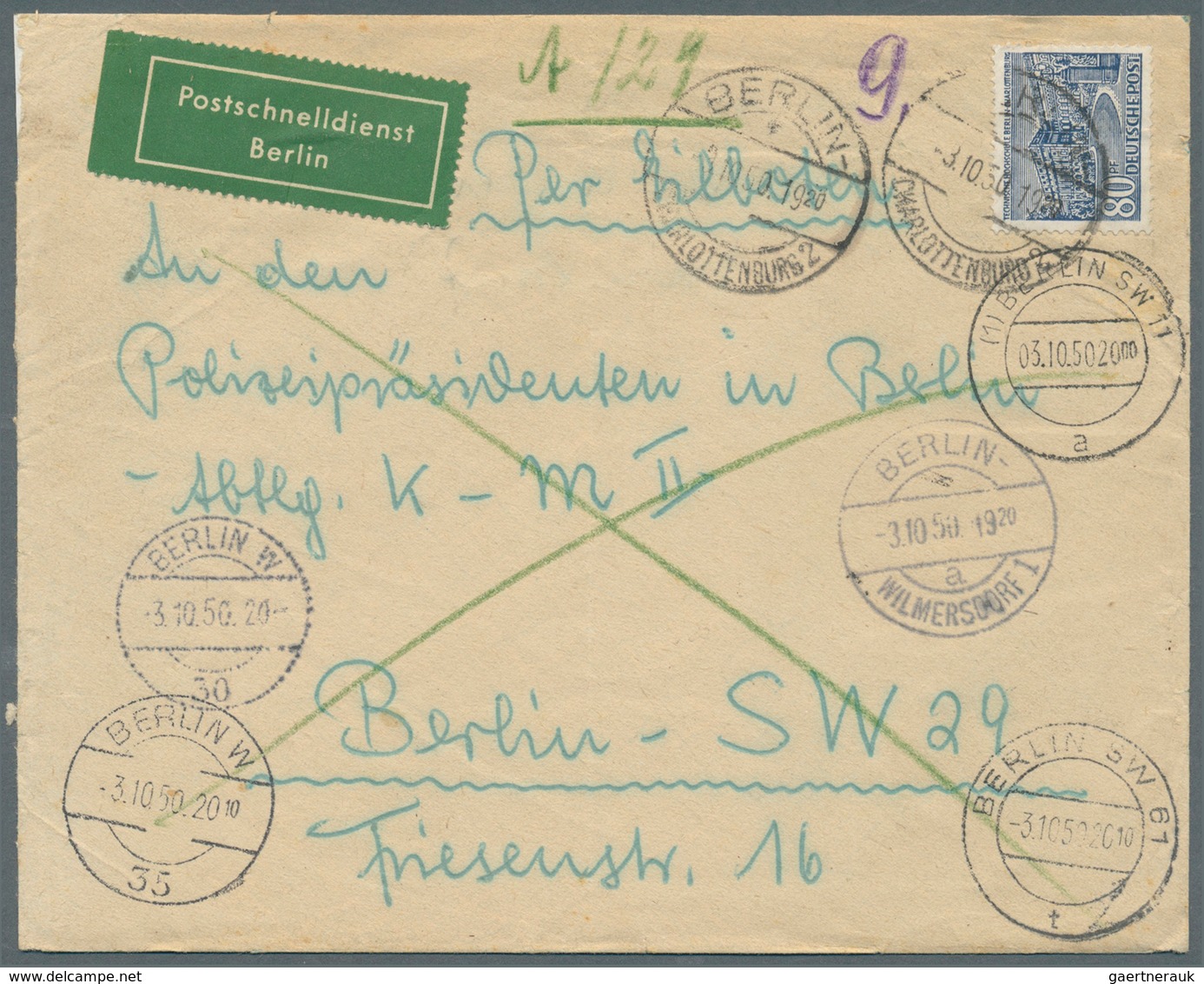 Berlin - Postschnelldienst: 1877/1963, ausstellungsmäßig aufgezogene, spezialisierte Sammlung der Ro