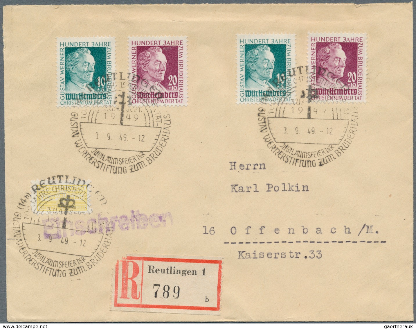 Französische Zone: 1947/1949, Partie Von 44 (meist Philatelistischen) Briefen, Dabei Einschreiben, E - Other & Unclassified