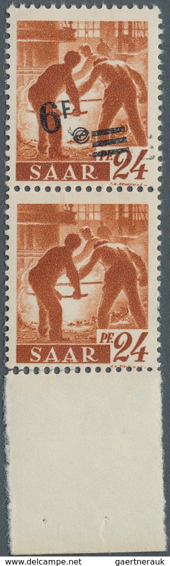 Saarland (1947/56): 1947, Freimarken-Aufdrucke, Partie Von Fünf Paaren Je Mit Abart "mit/ohne Aufdru - Used Stamps