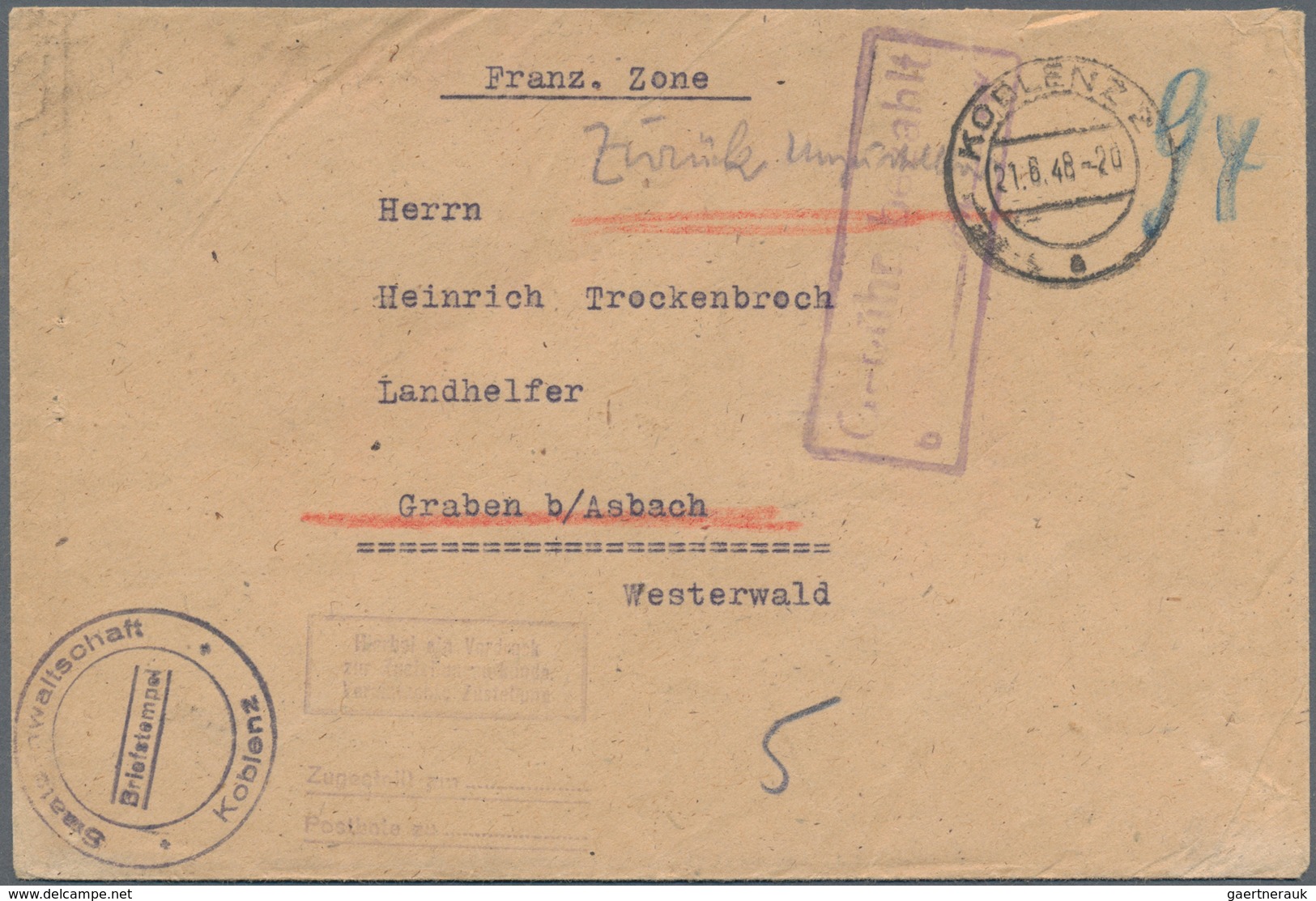 Saarland (1947/56): 1947, Sechs Frühe R-Briefe Zum Teil In Mischfrankatur Mit Französischer Zone Und - Used Stamps