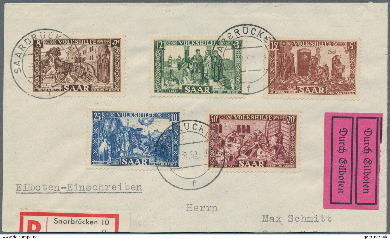 Saarland (1947/56): 1947/1959, In Den Hauptnummern Komplette, Sauber Gestempelte Sammlung Incl. Bloc - Gebraucht