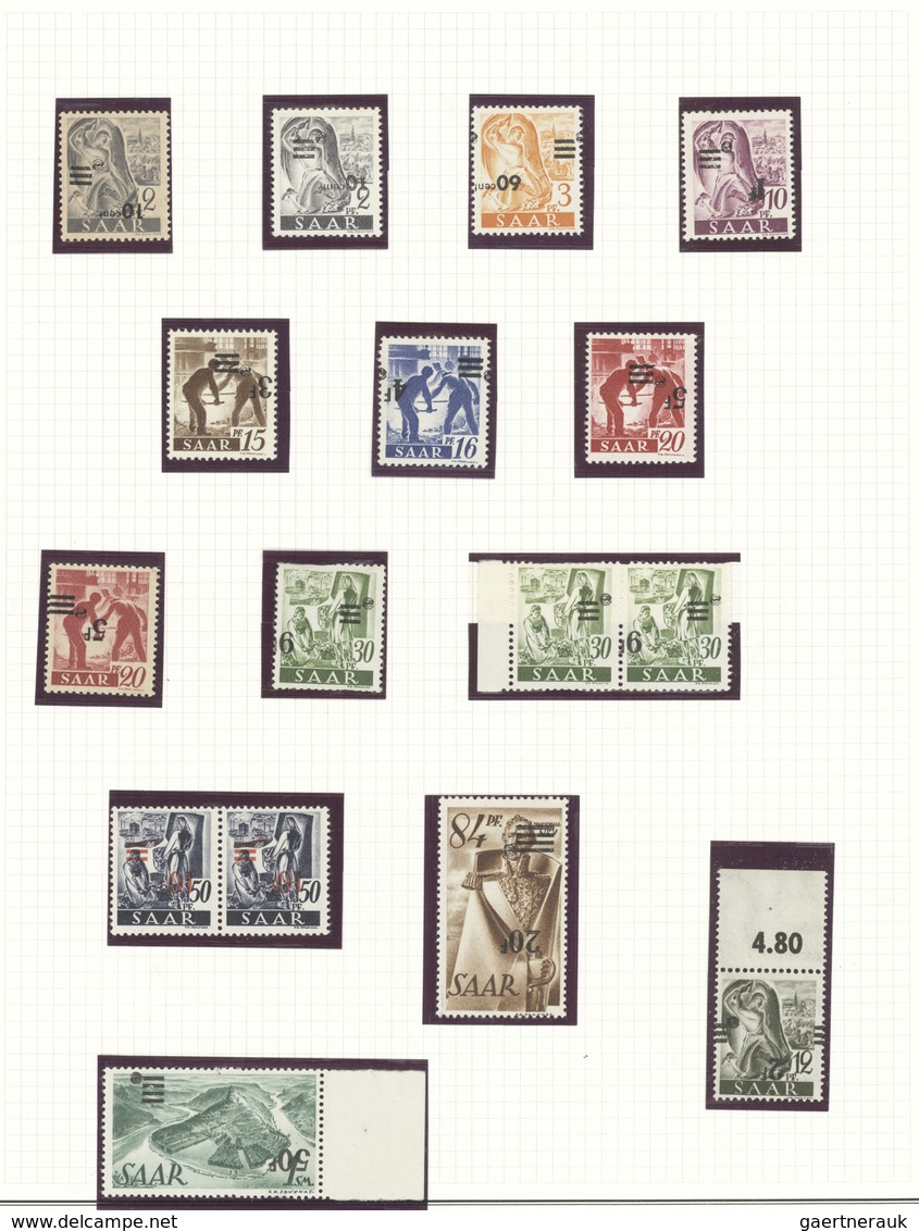 Saarland (1947/56): 1947/1959, Meist Postfrische Und Zusätzlich Gestempelte Sammlung Mit Vielen Bess - Used Stamps