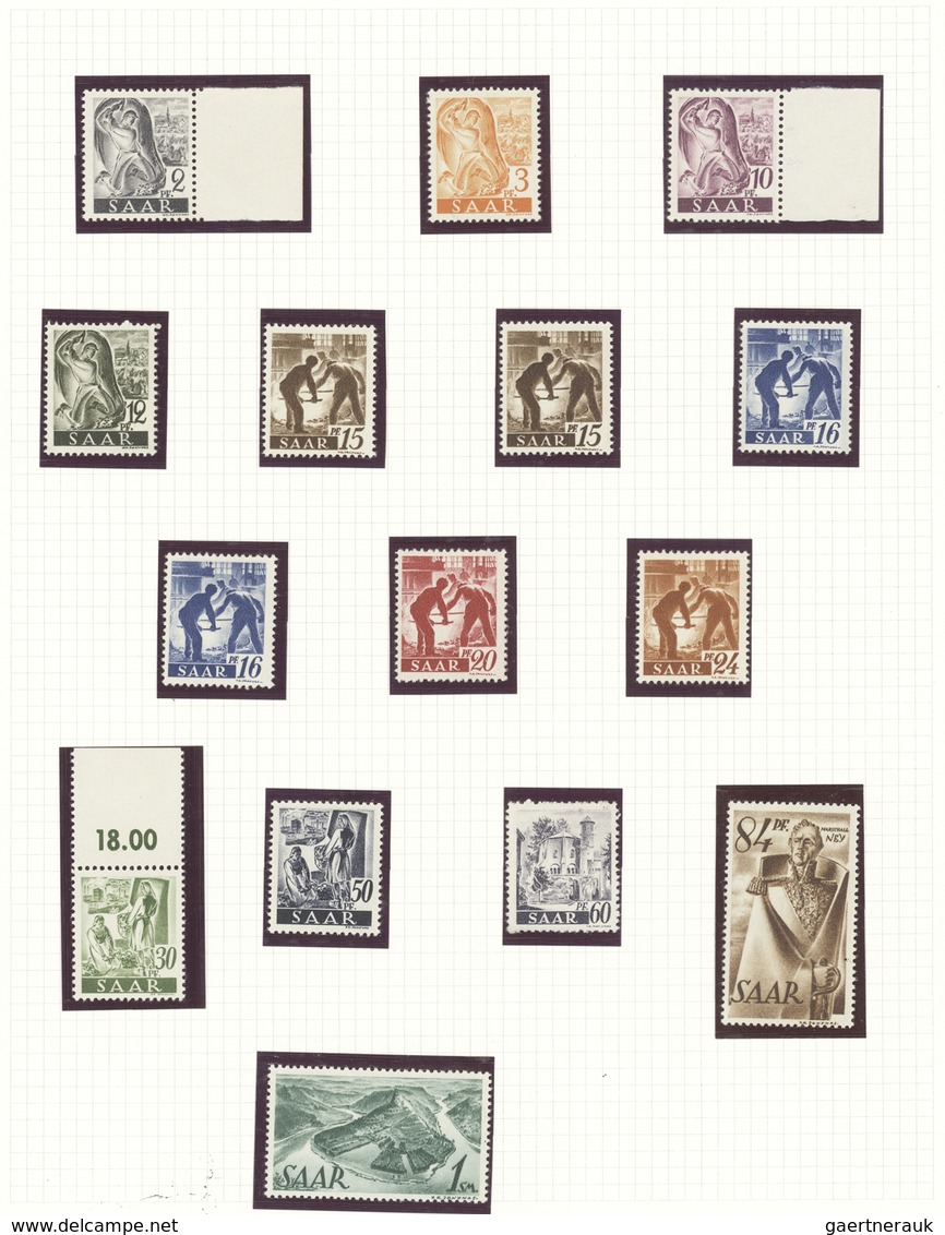 Saarland (1947/56): 1947/1959, Meist Postfrische Und Zusätzlich Gestempelte Sammlung Mit Vielen Bess - Used Stamps