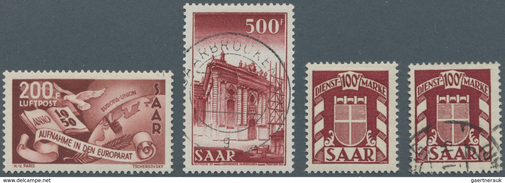 Saarland (1947/56): 1947/1959, Parallel In Beiden Erhaltungen Geführte Sammlung Im Ringalbum, Augens - Used Stamps