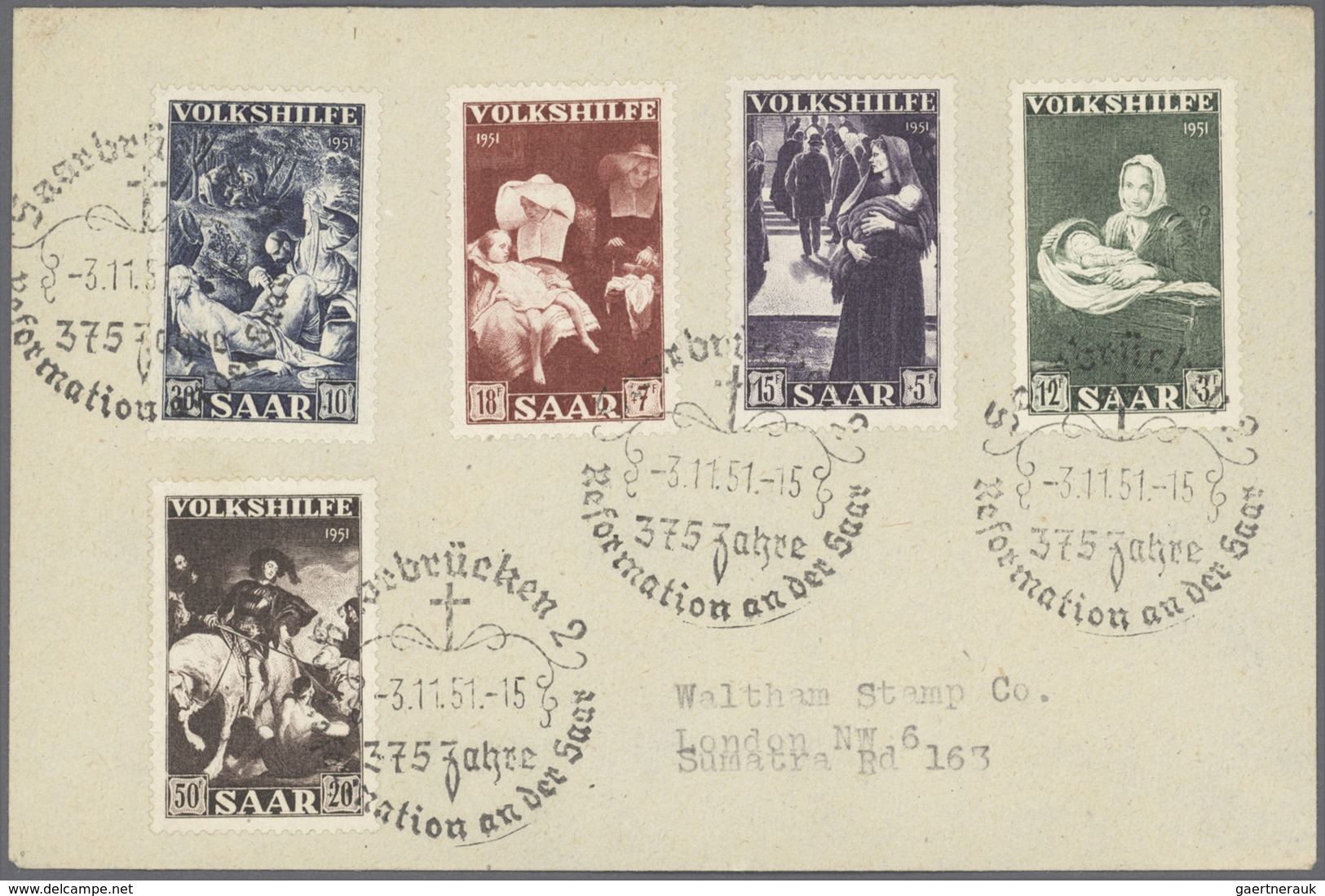 Saarland (1947/56): 1947/1959, umfangreiche Sammlung mit ca. 560 Briefen und Karten, dabei bessere E