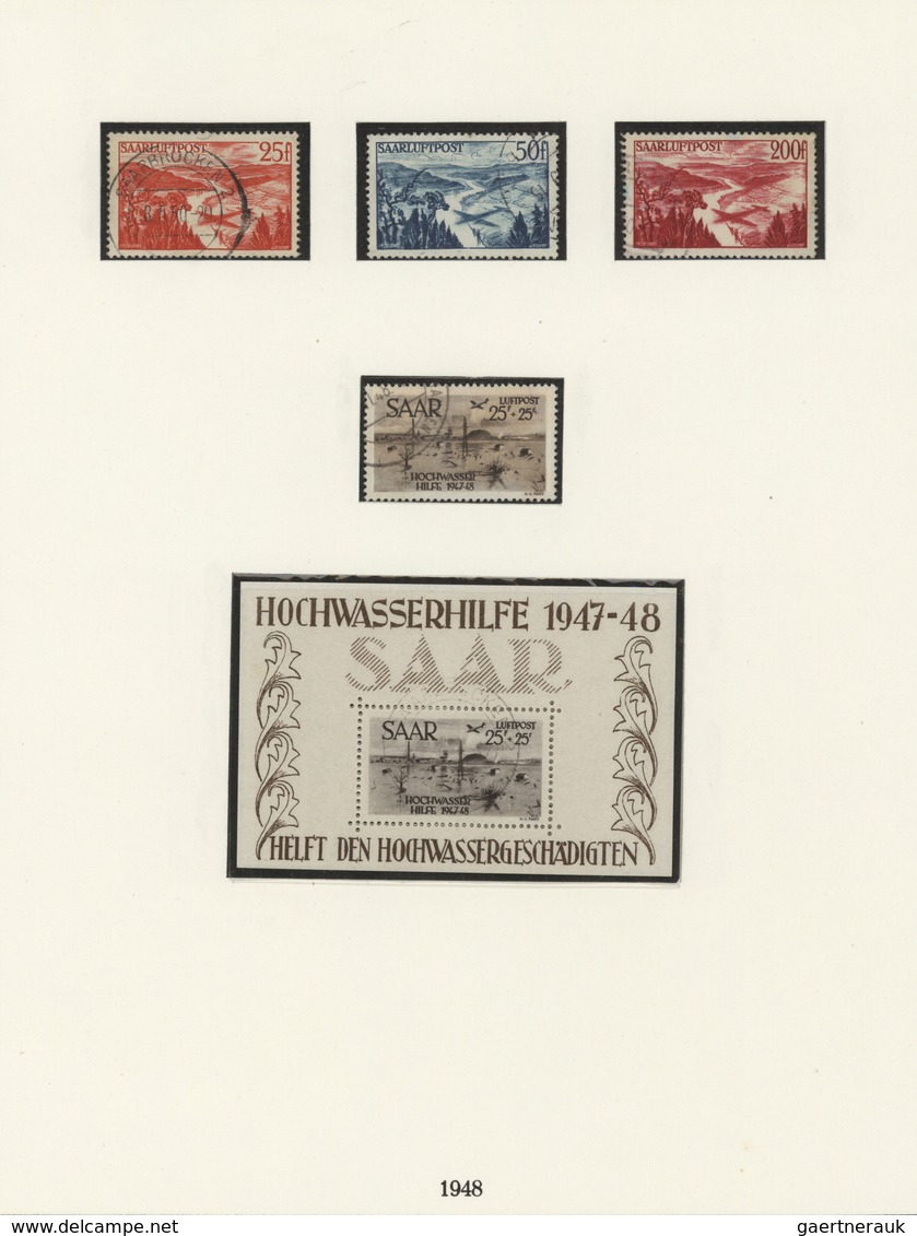 Saarland (1947/56): 1947-1956, In Den Hauptnummern Vollständige Sauber Gestempelte Sammlung Mit Bloc - Used Stamps