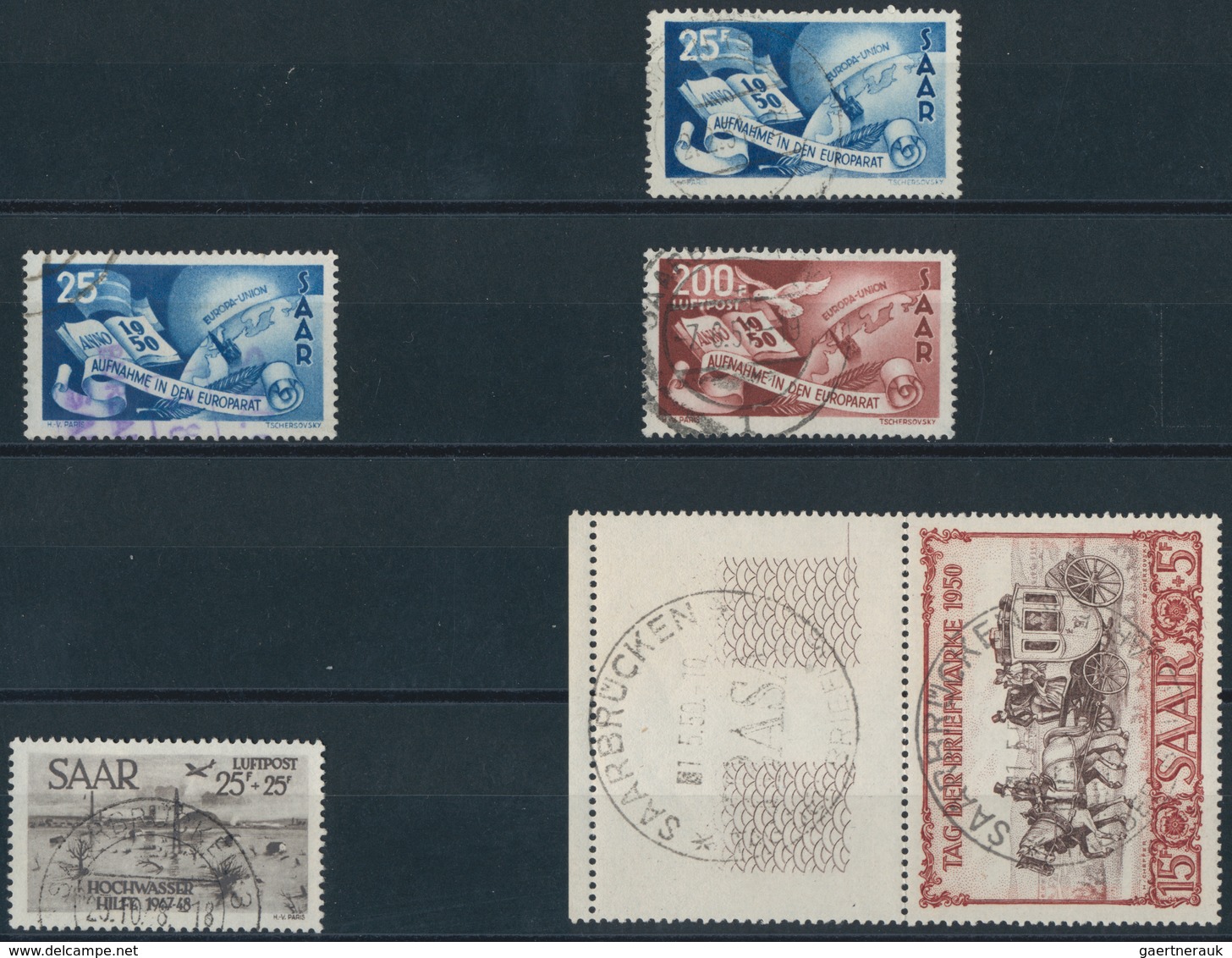 Saarland (1947/56): 1948/57, Partie Von Neusaarmarken Postfrisch Und Ungebraucht Sowie Gestempelt Au - Used Stamps