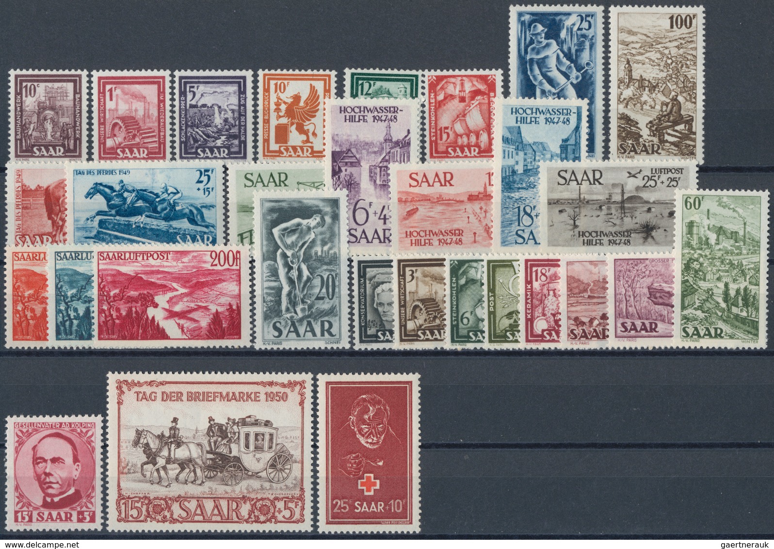 Saarland (1947/56): 1948/57, Partie Von Neusaarmarken Postfrisch Und Ungebraucht Sowie Gestempelt Au - Used Stamps