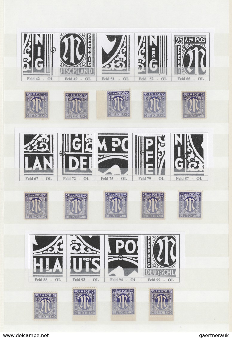 Bizone: 1945/1946, AM-Post, Postfrische Sammlung Von 205 Verschiedenen Plattenfehlern (76 Amerikanis - Sonstige & Ohne Zuordnung