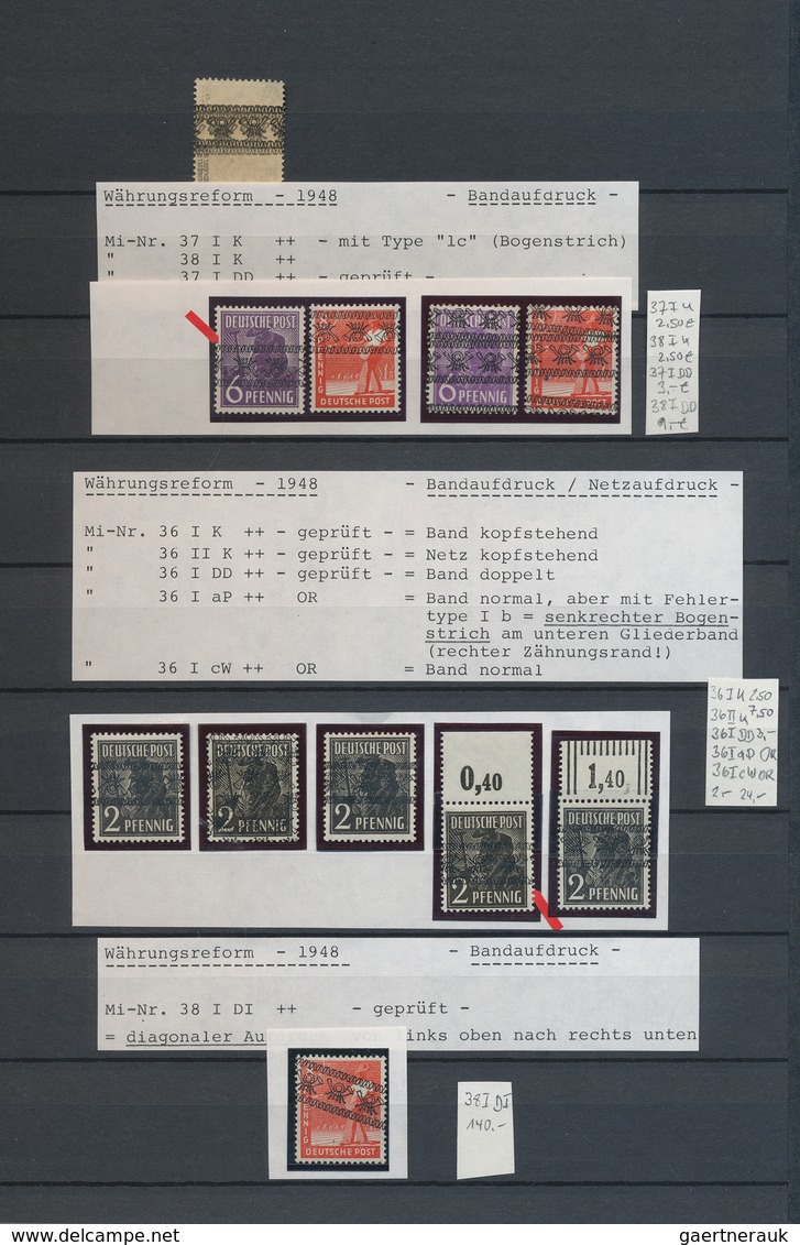 Bizone: 1945/1949, Spezialisierte Sammlungspartie AM-Post, Band/Netz, Bauten Und Sondermarken Sowie - Other & Unclassified