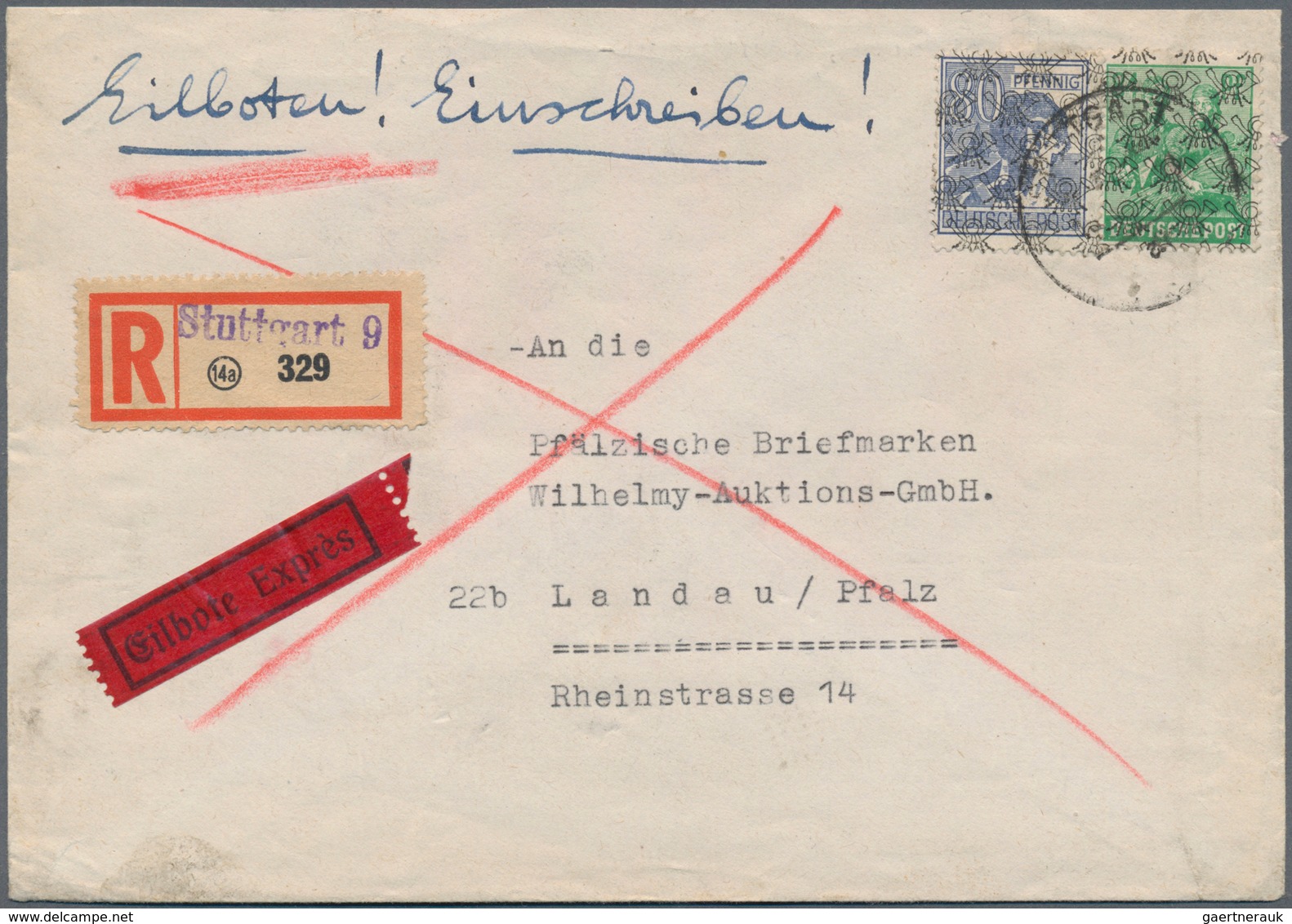 Bizone: 1945/1952, Posten Von Ca. 350 Belegen, Beginnend Mit Einem Überrollor Und Einigen Notganzsac - Other & Unclassified