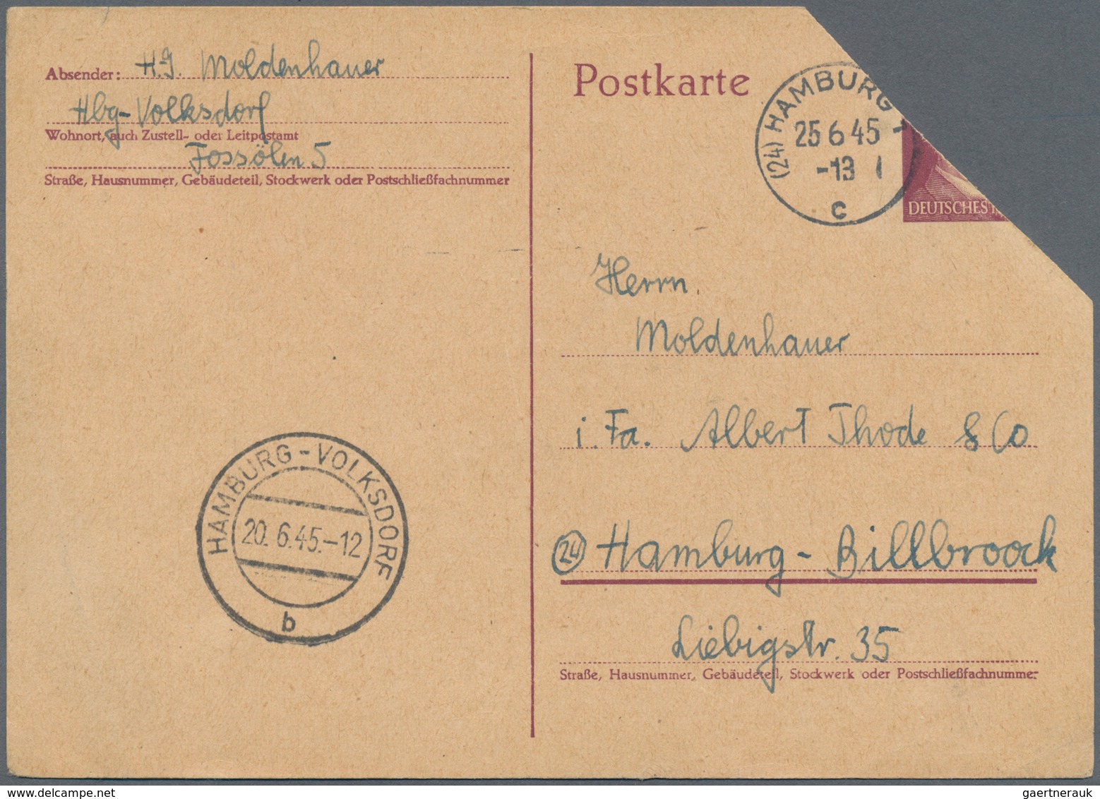 Bizone: 1945/1952, Posten Von Ca. 350 Belegen, Beginnend Mit Einem Überrollor Und Einigen Notganzsac - Other & Unclassified