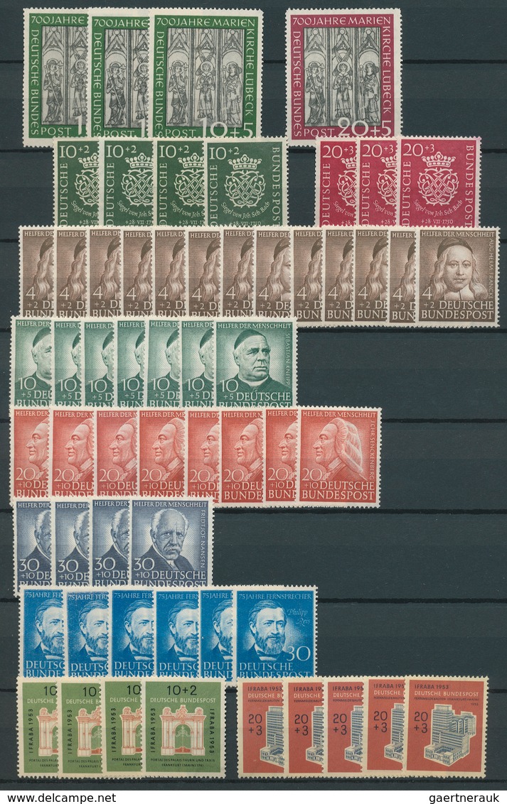 Bundesrepublik Deutschland: 1948/1957, Reichhaltiger, Meist Postfrischer Posten Ab Etwas Bizone In T - Collections
