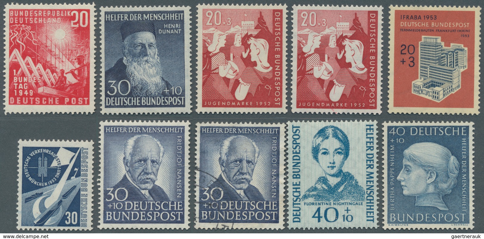 Bundesrepublik Deutschland: 1948/1960 (ca.), Dubletten Mit Etwas Bizone Und Berlin Im Steckbuch Mit - Collections