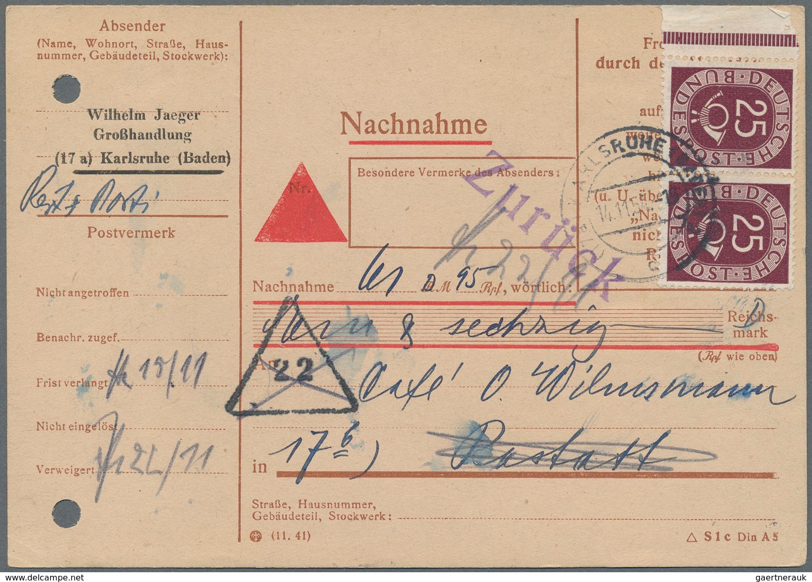 Bundesrepublik Deutschland: 1949/1954, Lot Von Zehn Briefen Und Karten (incl. Einer Vorderseite), Da - Colecciones