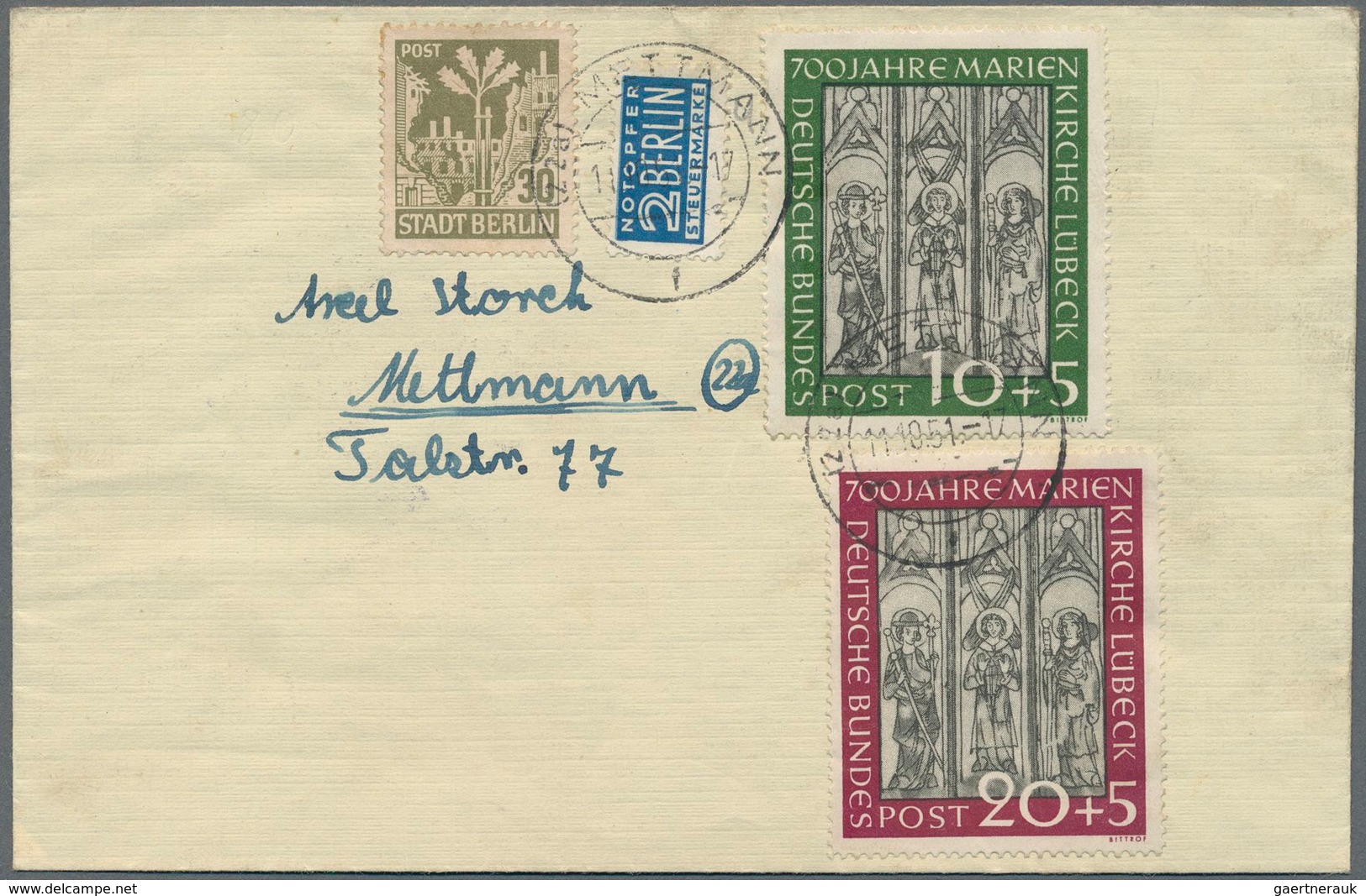 Bundesrepublik Deutschland: 1949/1954, Lot Von Zehn Briefen Und Karten (incl. Einer Vorderseite), Da - Collections