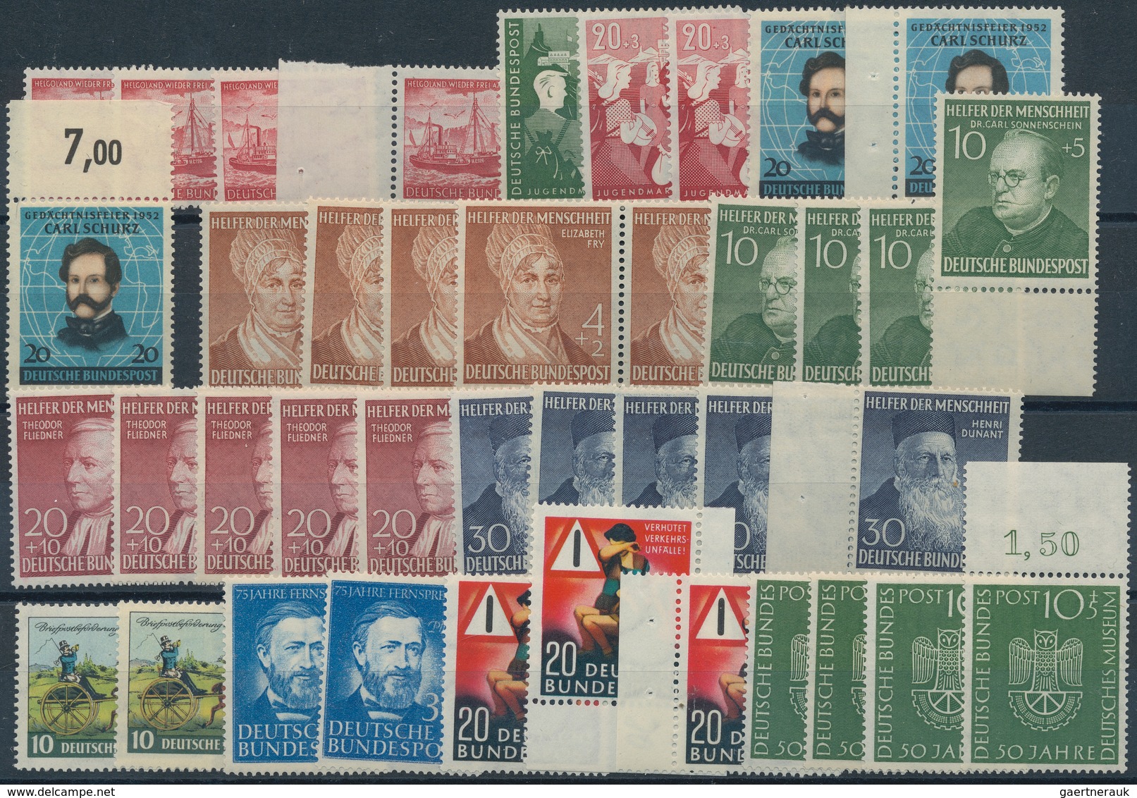 Bundesrepublik Deutschland: 1949/1955, Postfrische Partie Von Mittleren Und Besseren Ausgaben Ab Bun - Collections