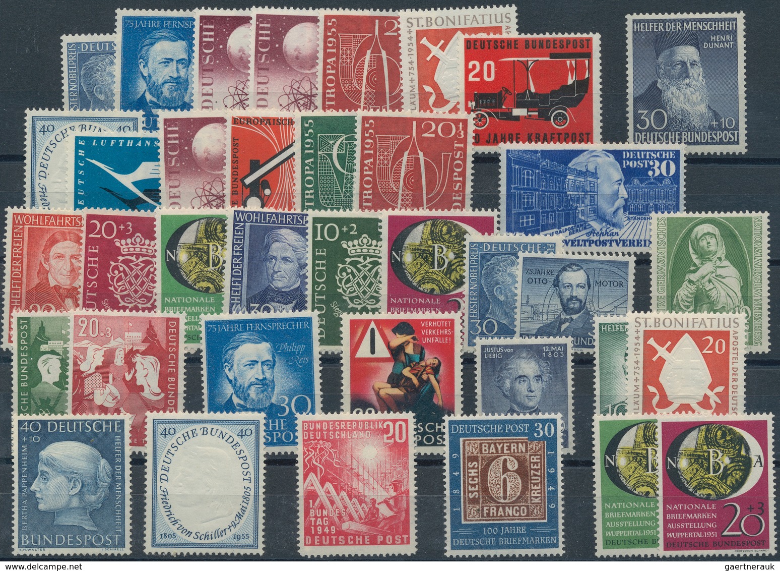 Bundesrepublik Deutschland: 1949/1955, Postfrisches/ungebrauchtes Steckkartenlot Mit Etlichen Besser - Collections