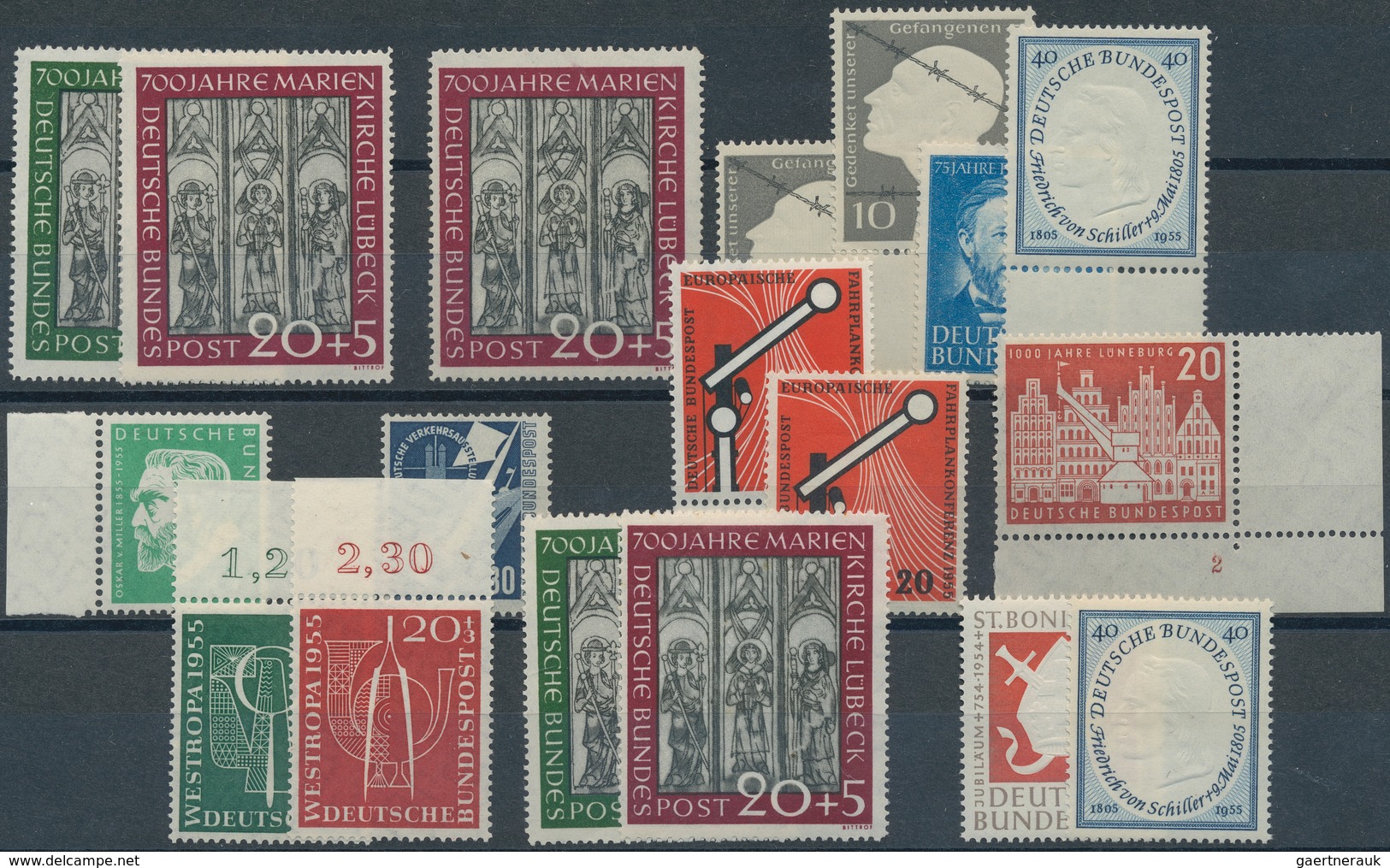 Bundesrepublik Deutschland: 1949/1955, Postfrisches/ungebrauchtes Steckkartenlot Mit Etlichen Besser - Collections